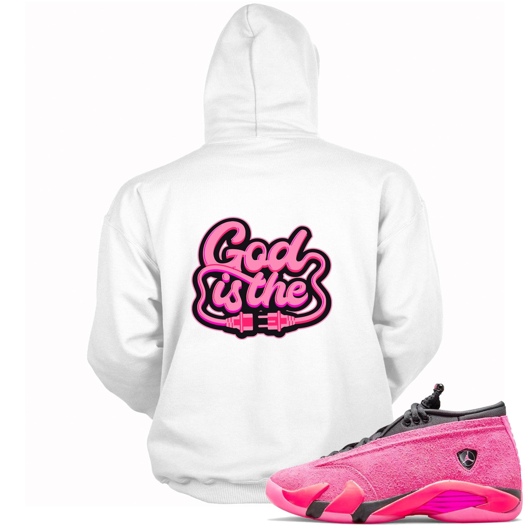 God Is Hoodie AJ 14 Low Shocking Pink photo