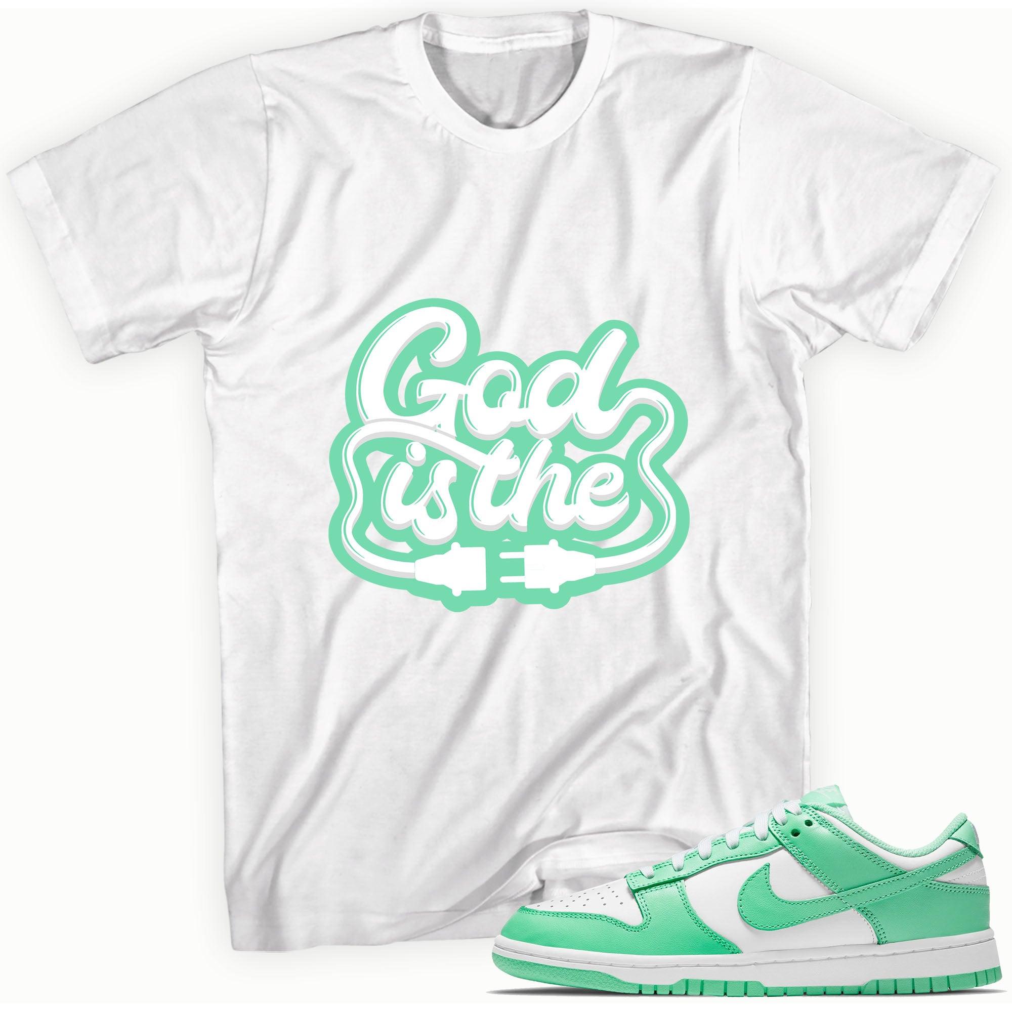 God Is The Shirt Nike Dunk Low Green Glow photo