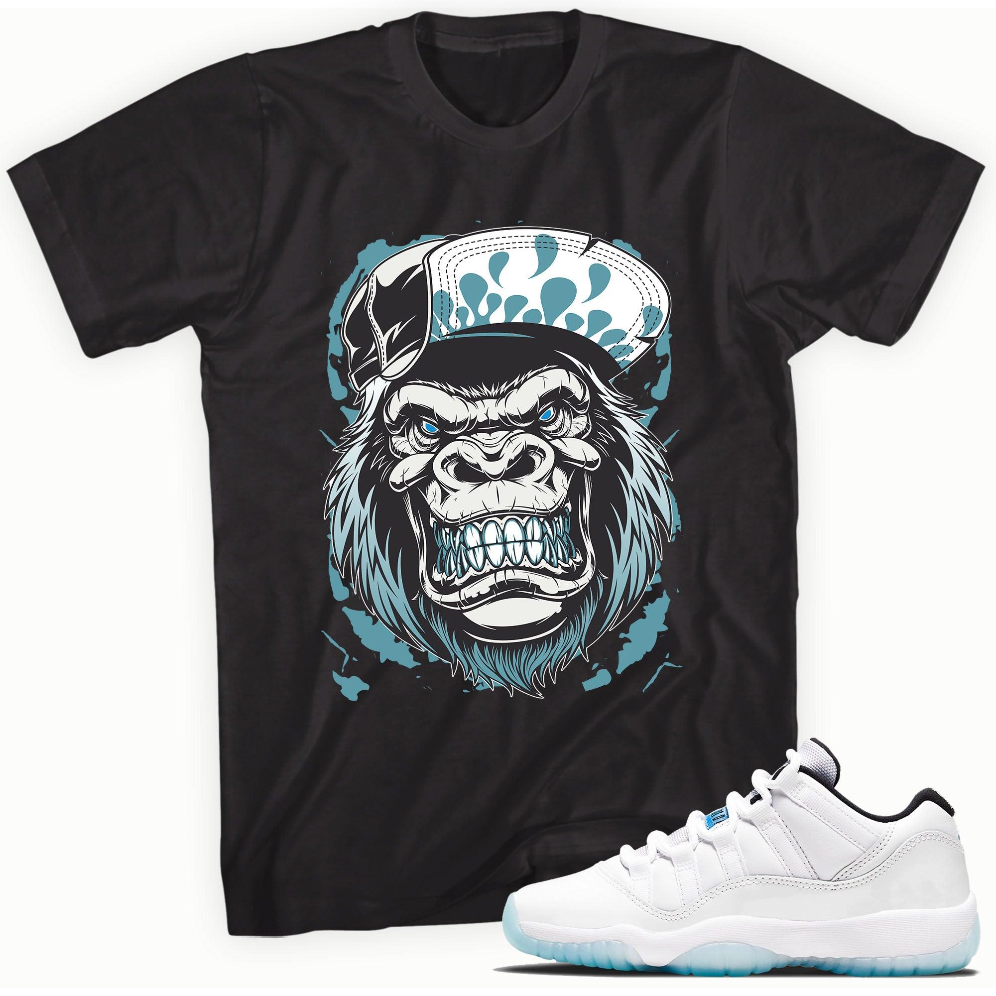 Black Gorilla Beast Shirt AJ 11s Retro Low Legend Blue photo
