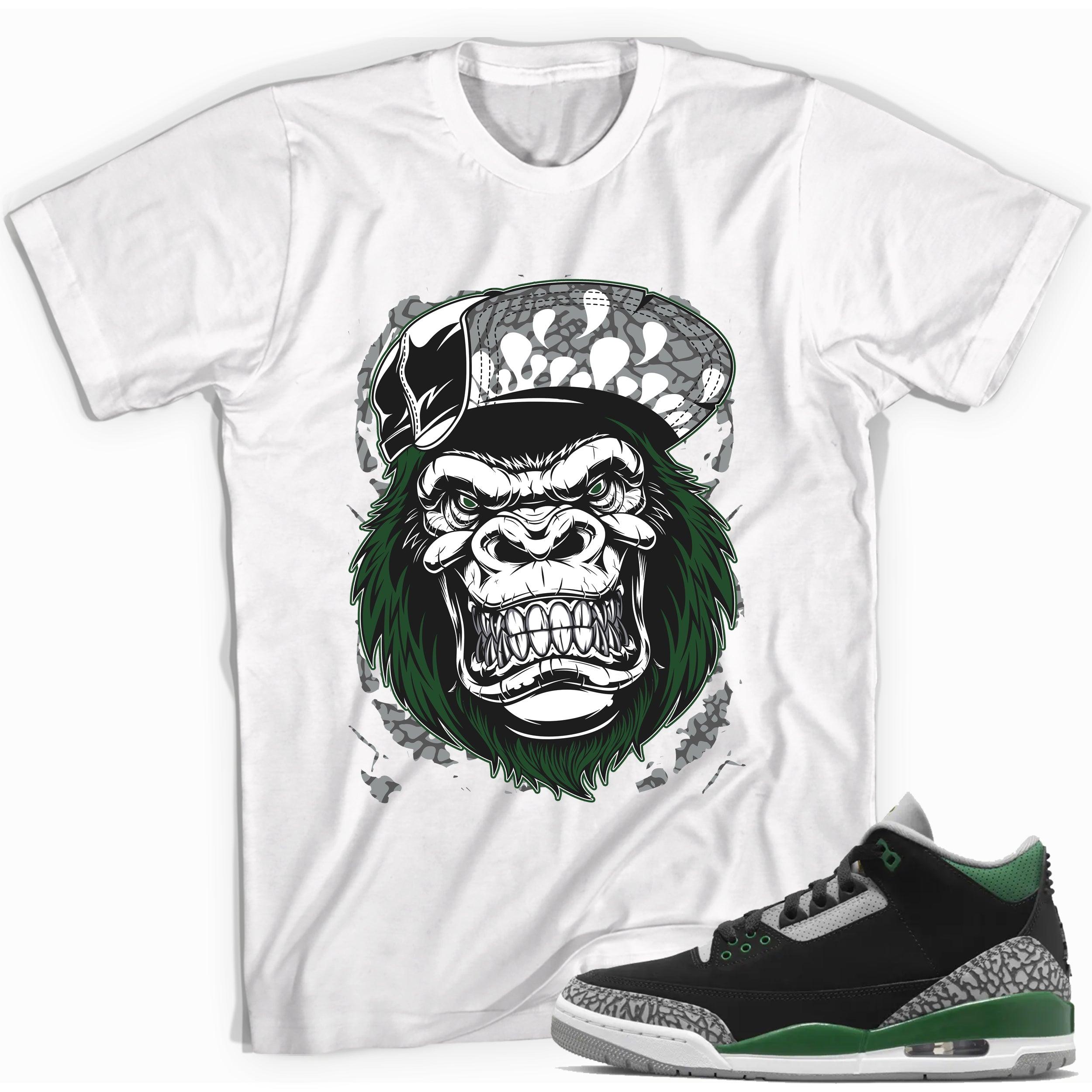 Gorilla Beast Shirt Jordan 3s Pine Green photo