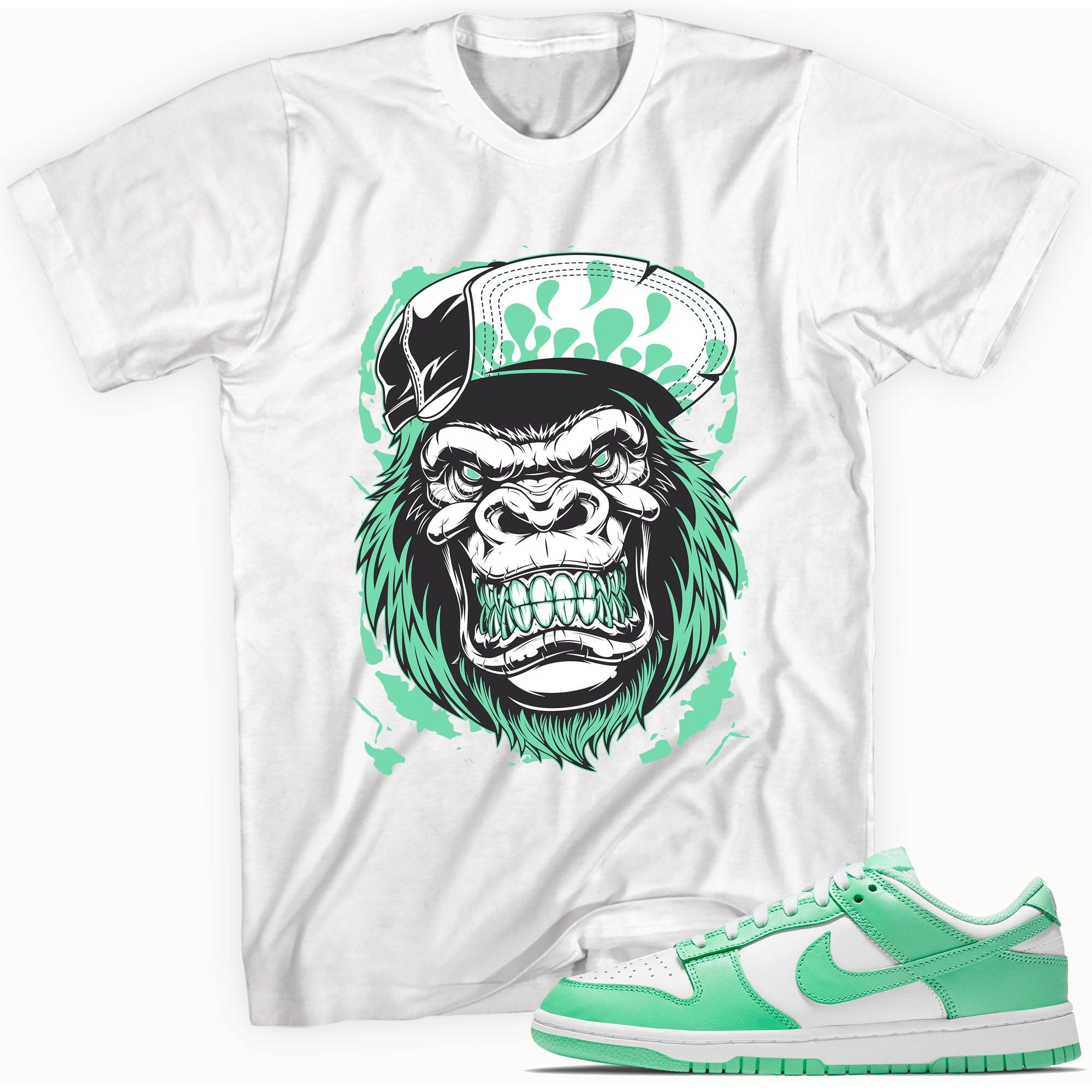 Gorilla Beast Shirt Nike Dunks Low Green Glow photo