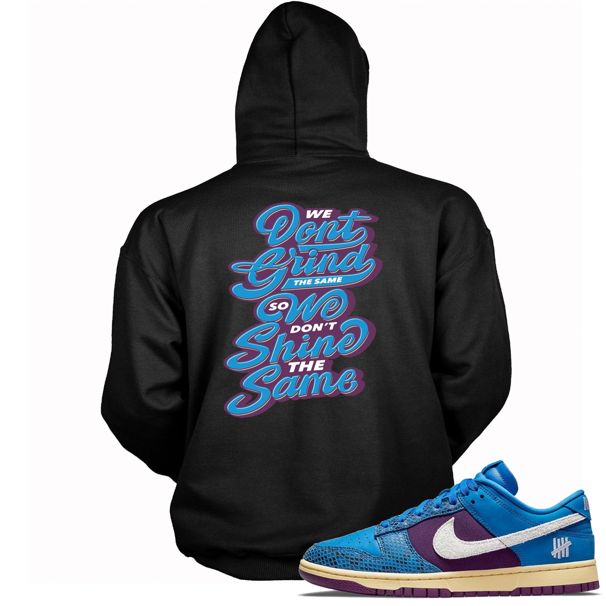 Black We Grind Hoodie Nike Dunk Low Undefeated 5 On It Dunk vs. AF1 photo