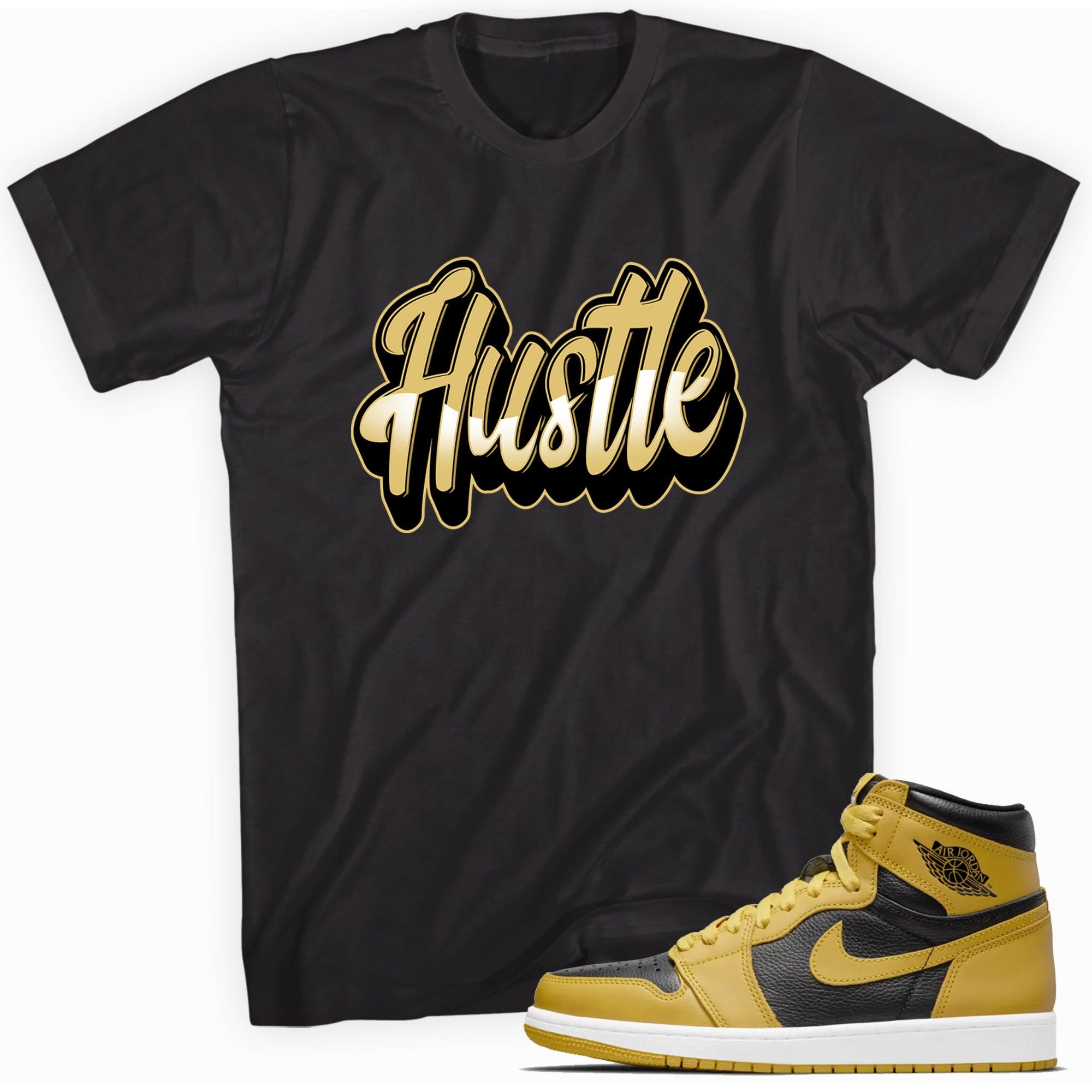 Black Hustle Shirt Air Jordan 1s Retro High Pollen photo