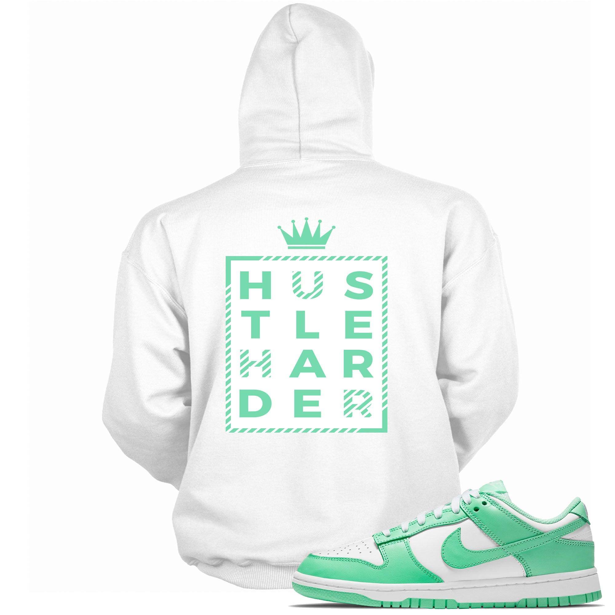 Hustle Harder Hoodie Nike Dunks Low Green Glow photo