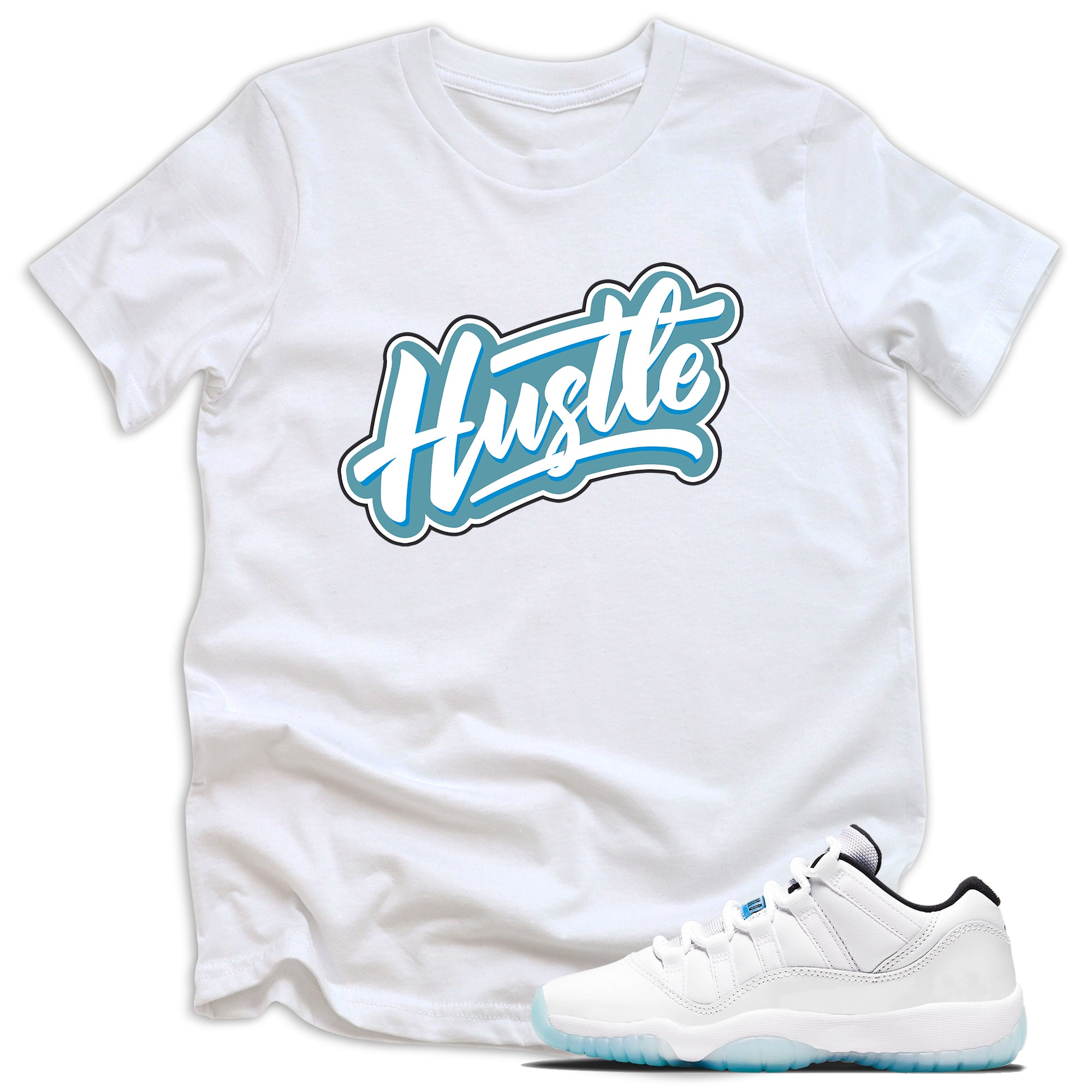 kids Hustle Shirt AJ 11 Retro Low Legend Blue photo