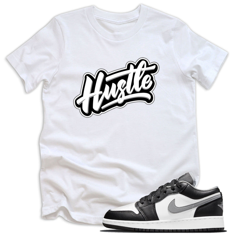 youth Hustle Shirt AJ 1 Low Black White Grey 2021 photo