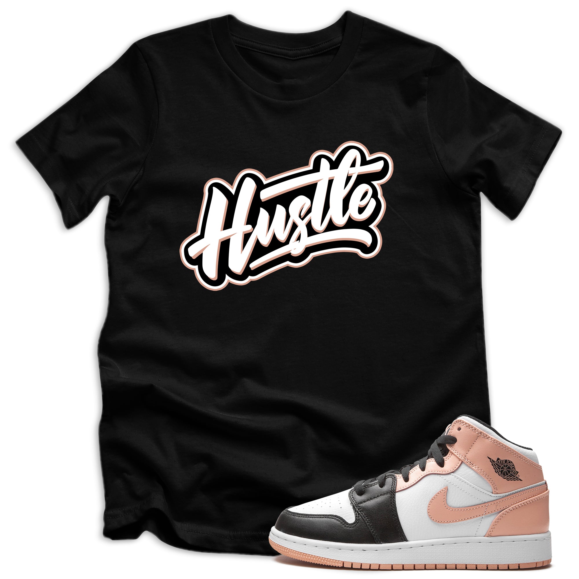 kids Hustle Shirt AJ 1 Mid Arctic Orange Black Toe photo