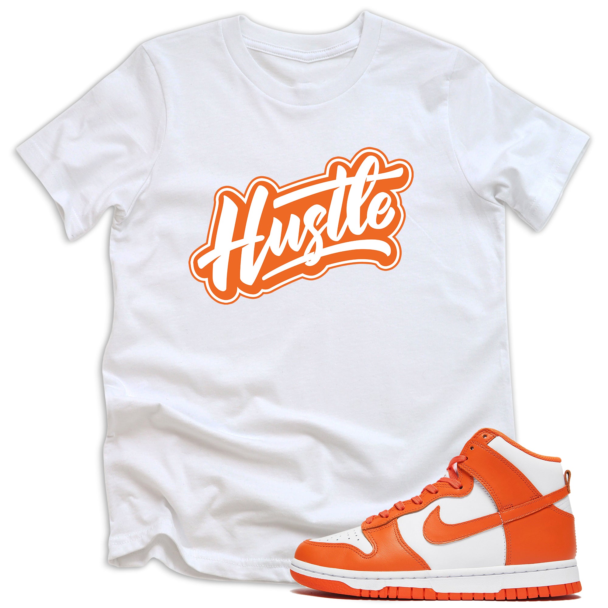 Kids White Hustle Shirt Nike Dunk High SP Syracuse photo