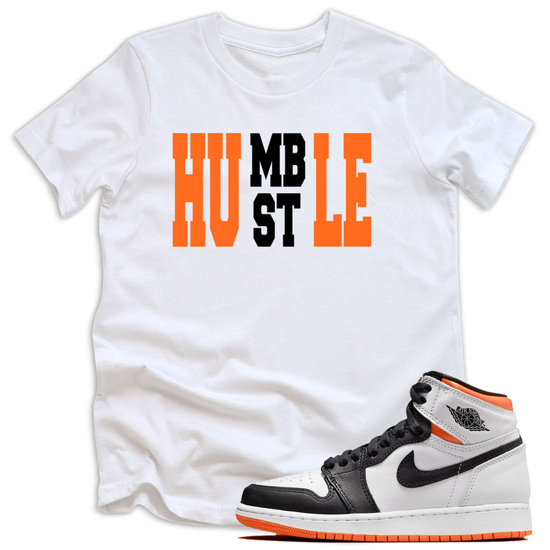 Humble Hustle Shirt AJ 1 High OG Electro Orange photo