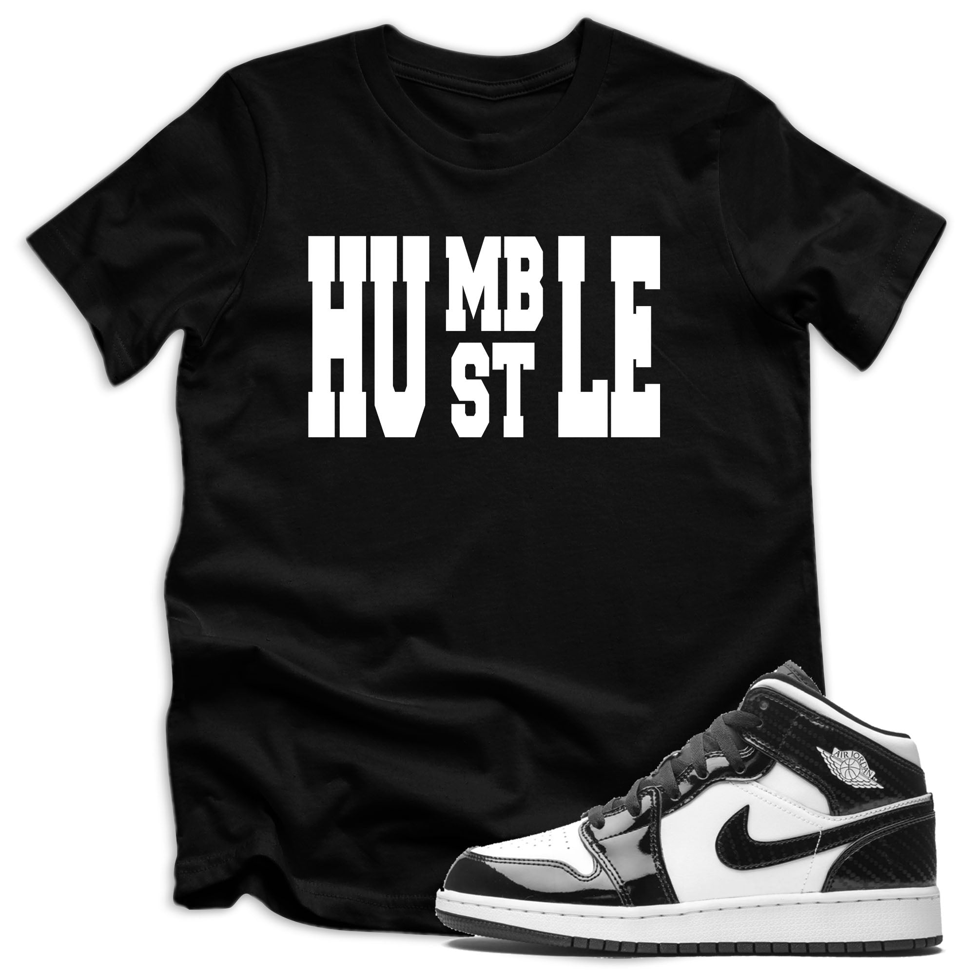Humble Hustle Shirt AJ 1 Mid SE All- Star Carbon Fiber 2021 photo