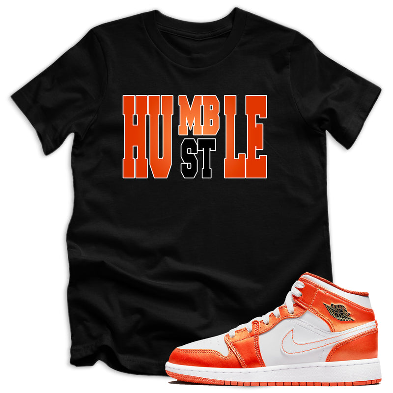 kids Humble Hustle Shirt AJ 1s Metallic Orange photo