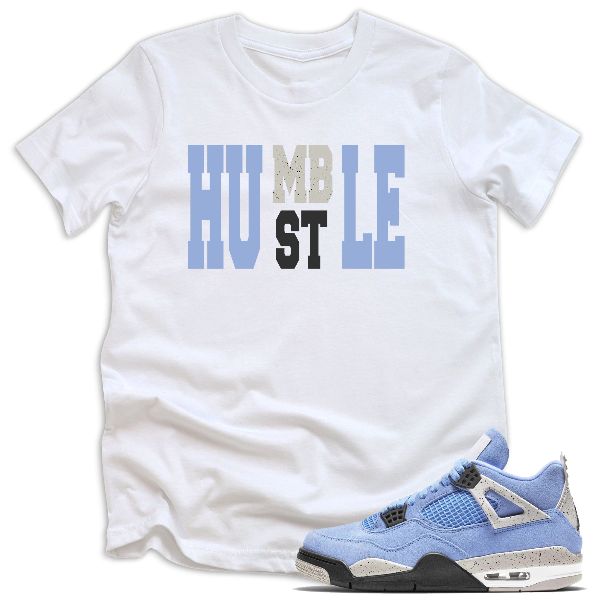 Humble Hustle Shirt AJ 4 Retro University Blue photo
