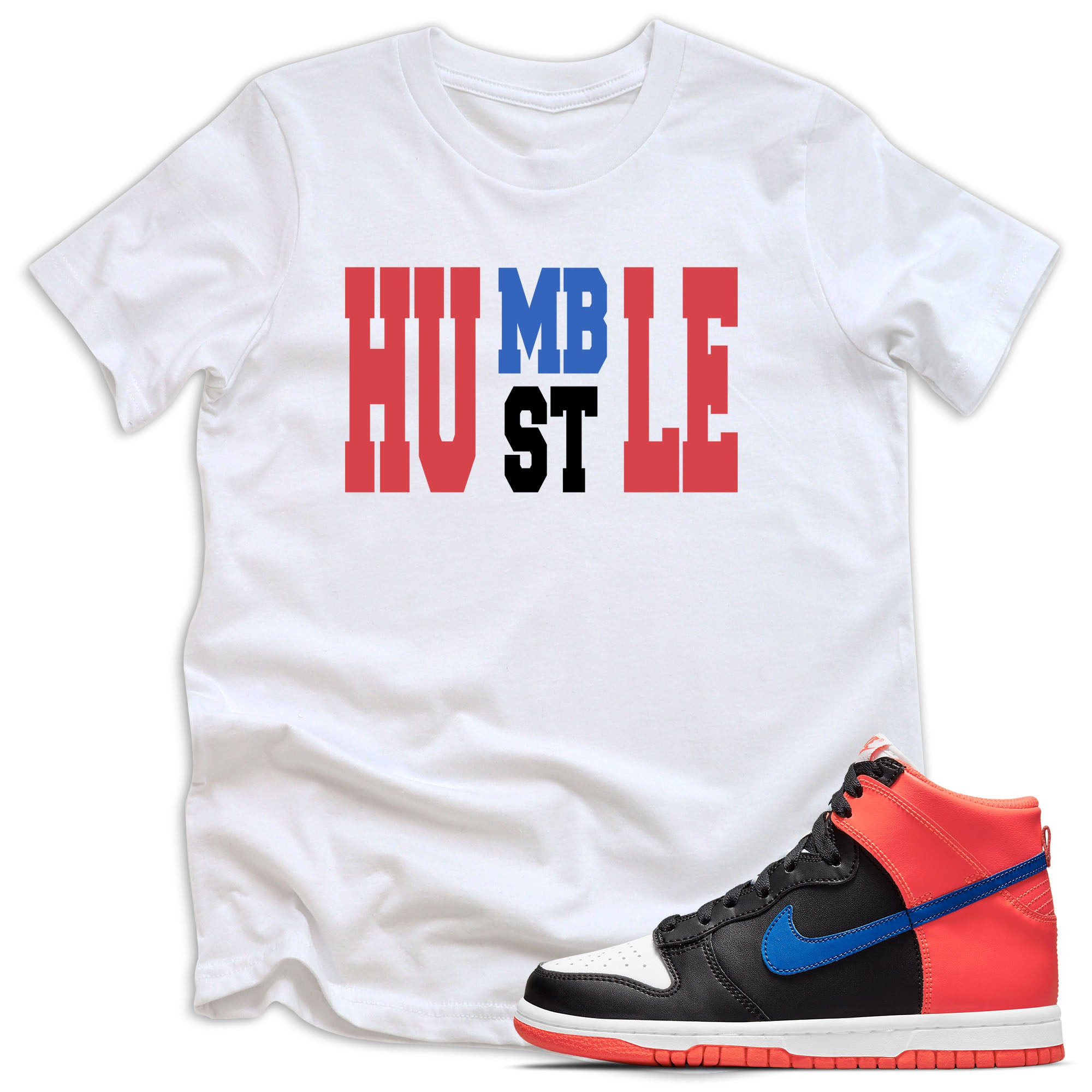 Humble Hustle Shirt Nike Dunk High Knicks photo