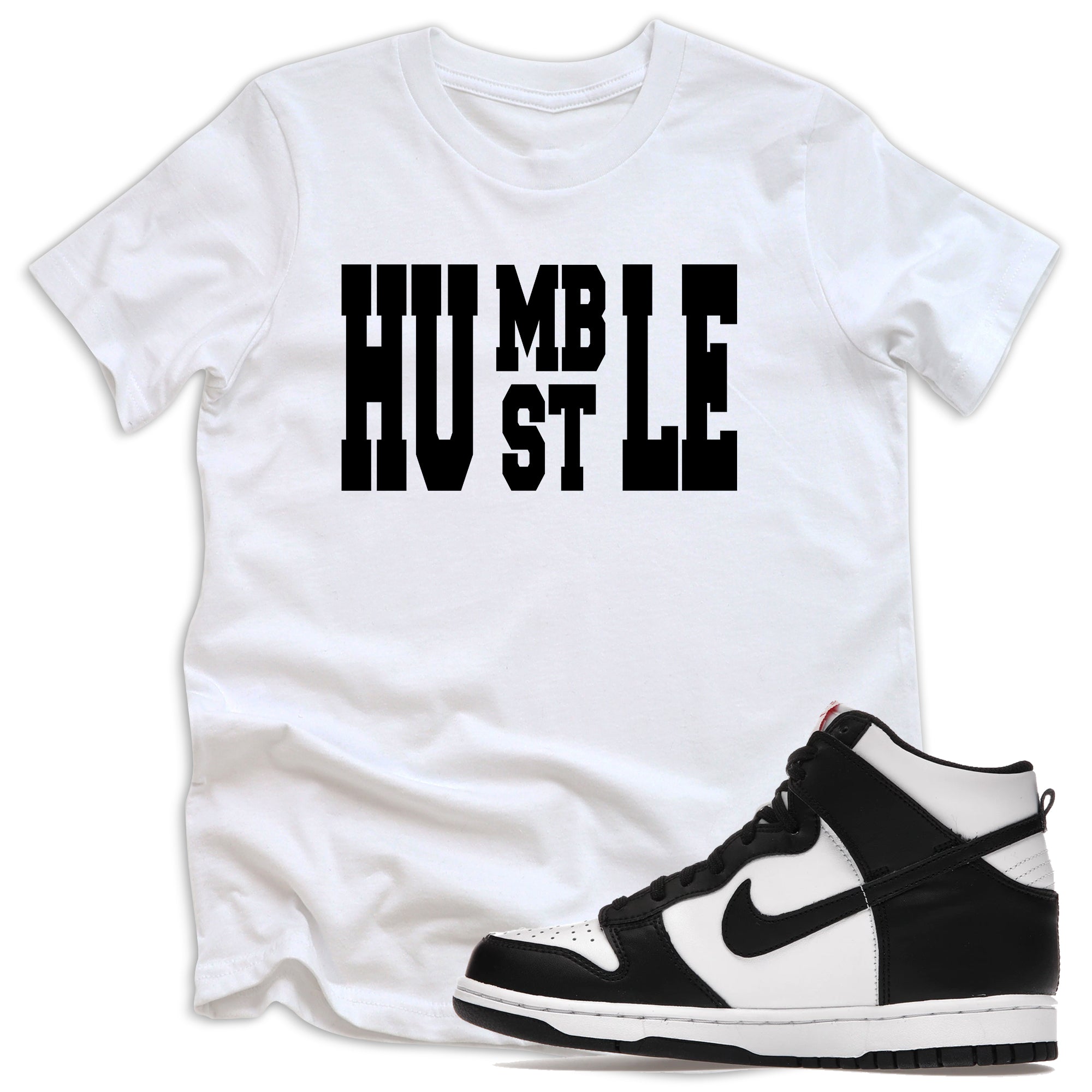 kids Humble Hustle Shirt Nike Dunk High Panda GS photo