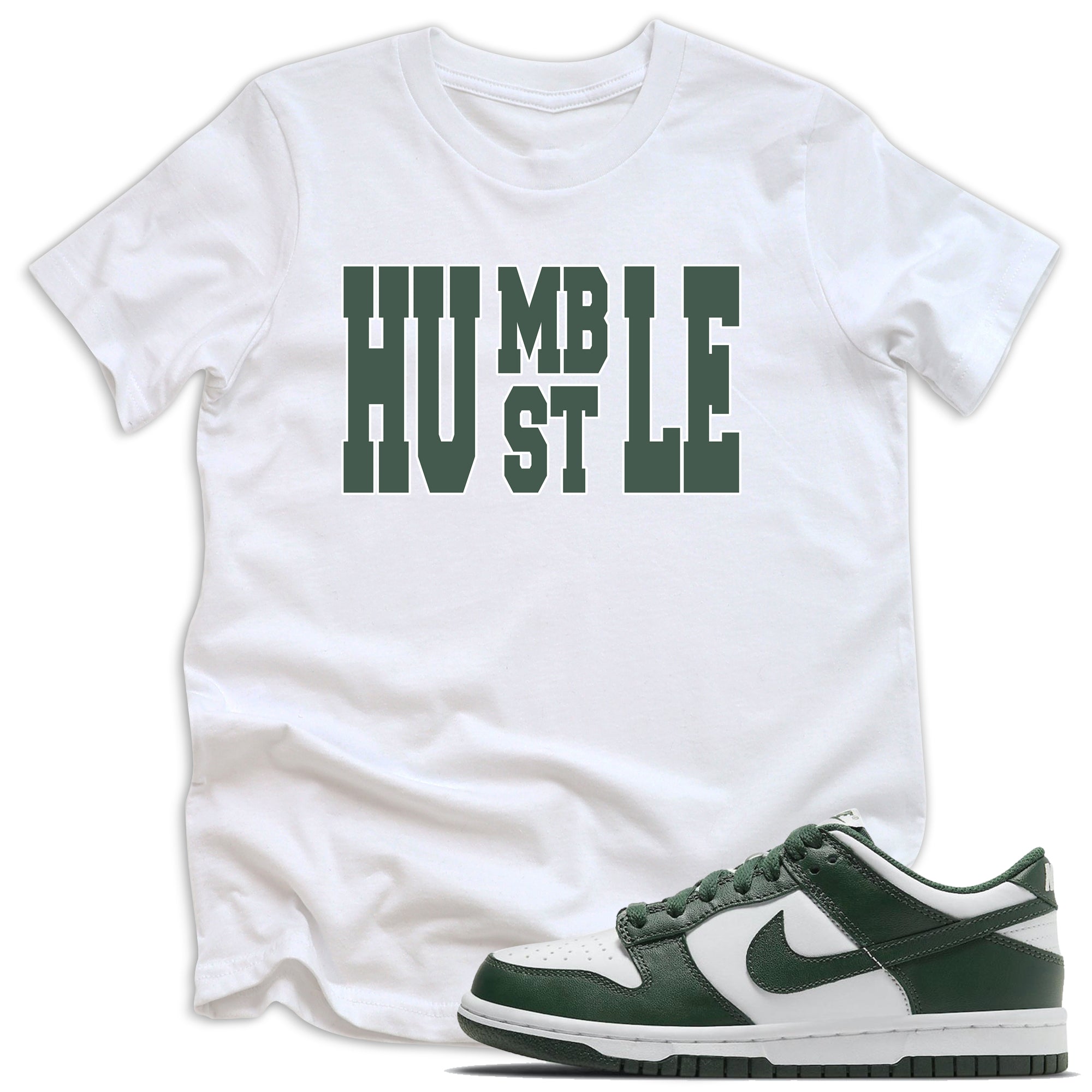 Humble Hustle Shirt Nike Dunk Low Michigan State GS photo