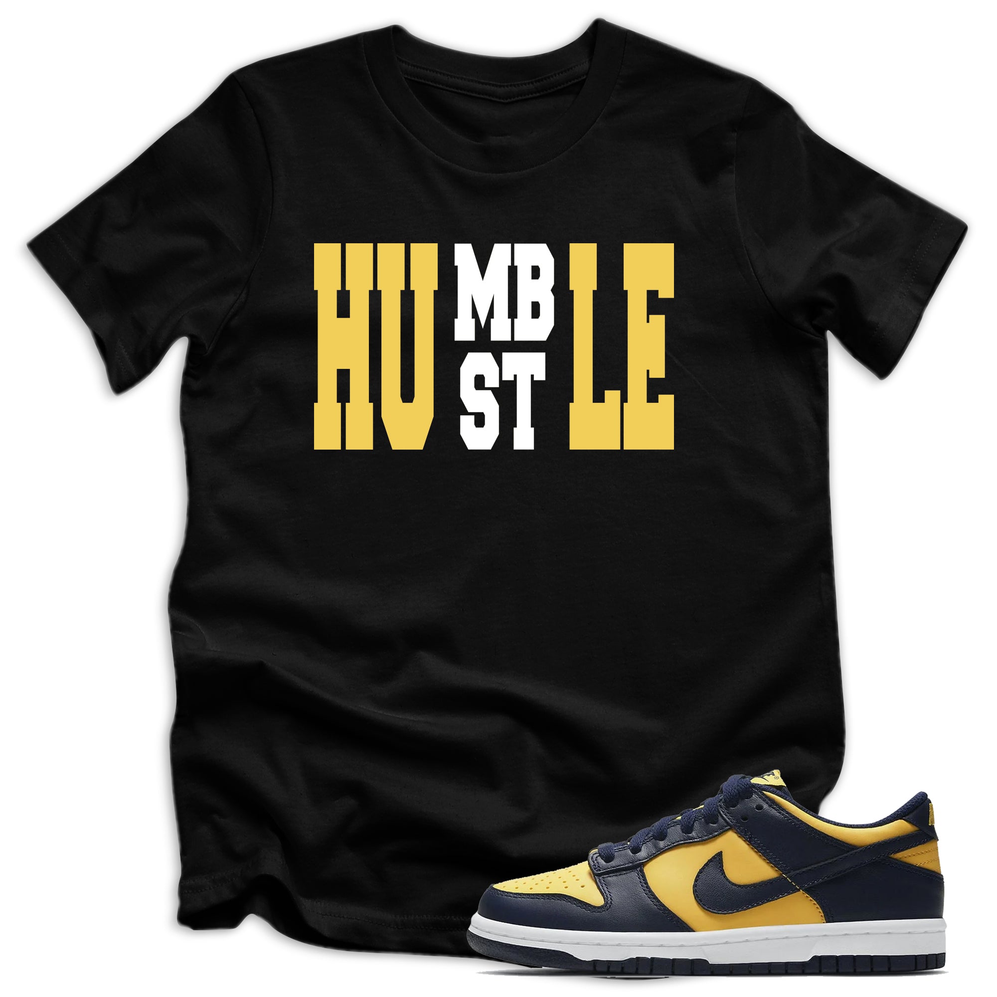 Humble Hustle Shirt Nike Dunk Low Michigan photo