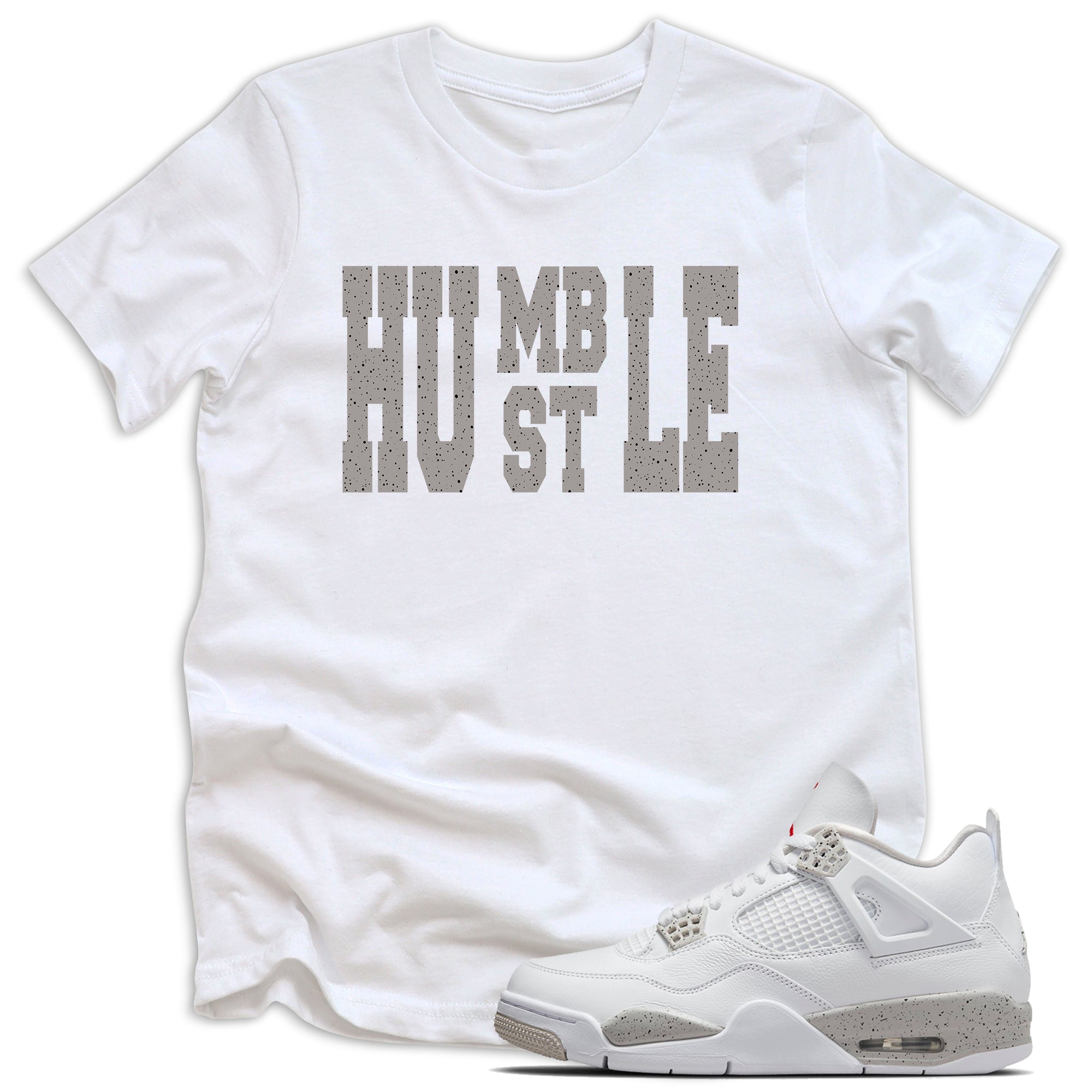 Humble Hustle Shirt AJ 4 Retro White Oreo photo
