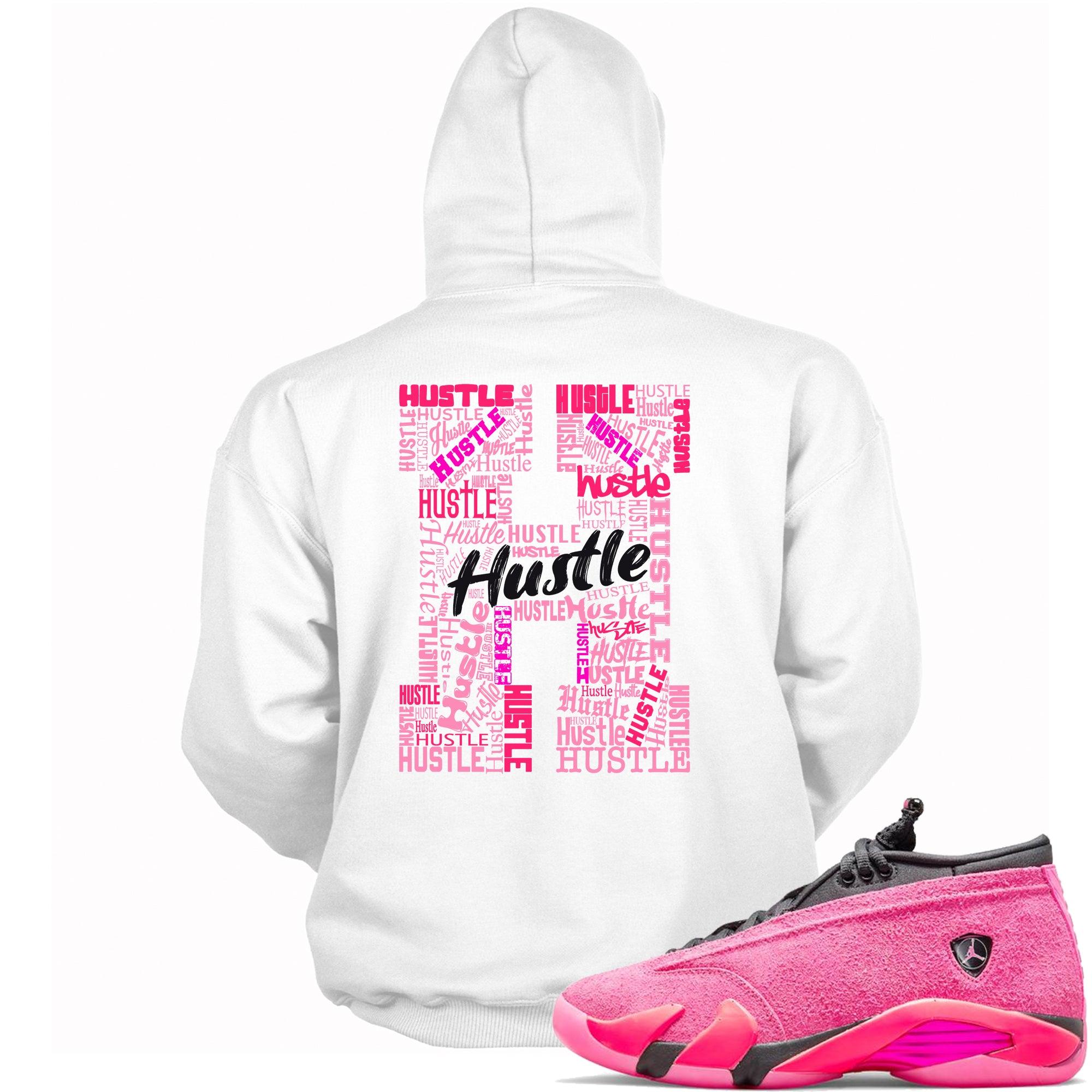 H is for Hustle Hoodie AJ 14 Low Shocking Pink photo