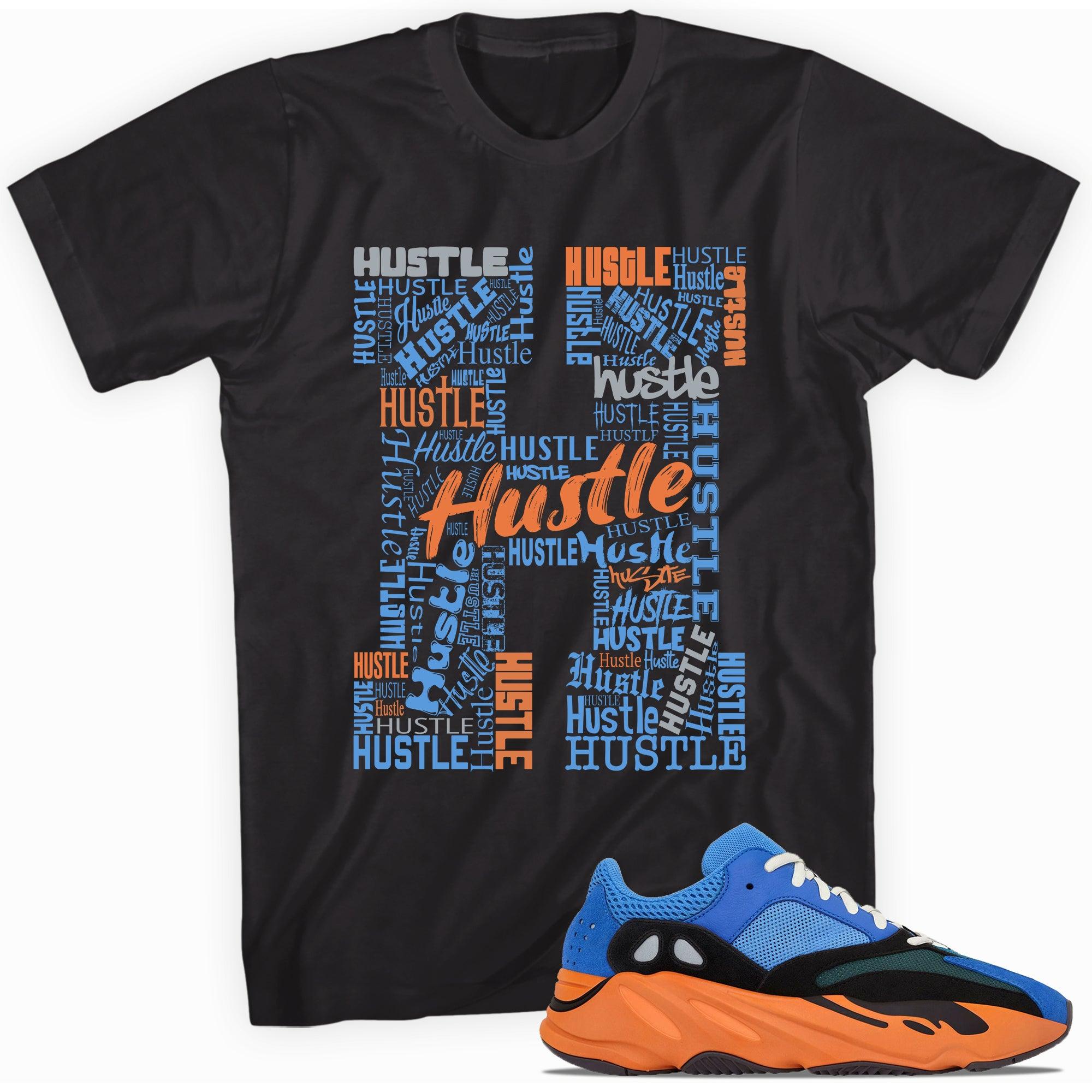 Black H for Hustle Shirt Yeezy Boost 700s Bright Blue photo