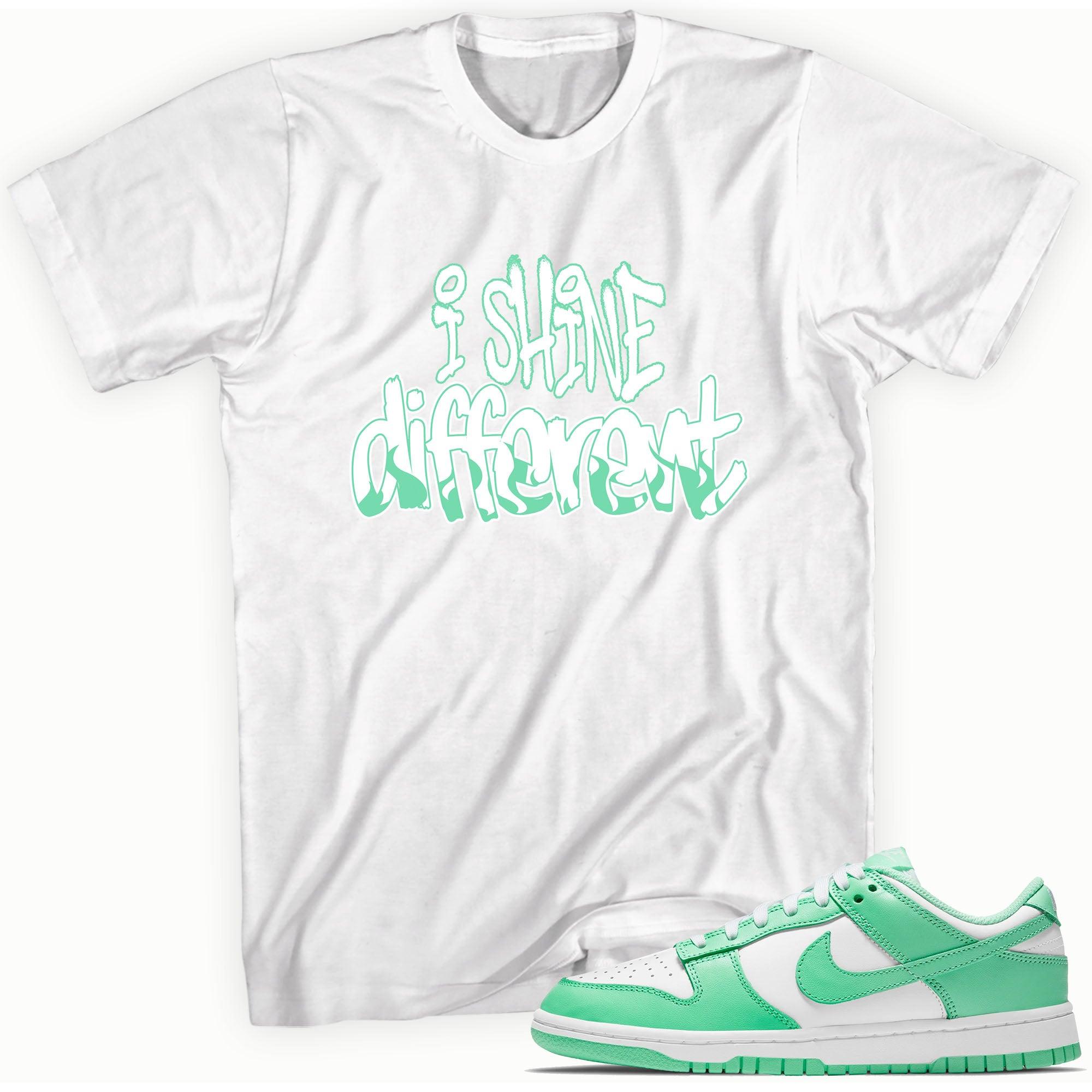 Shine Different Shirt Nike Dunks Low Green Glow photo