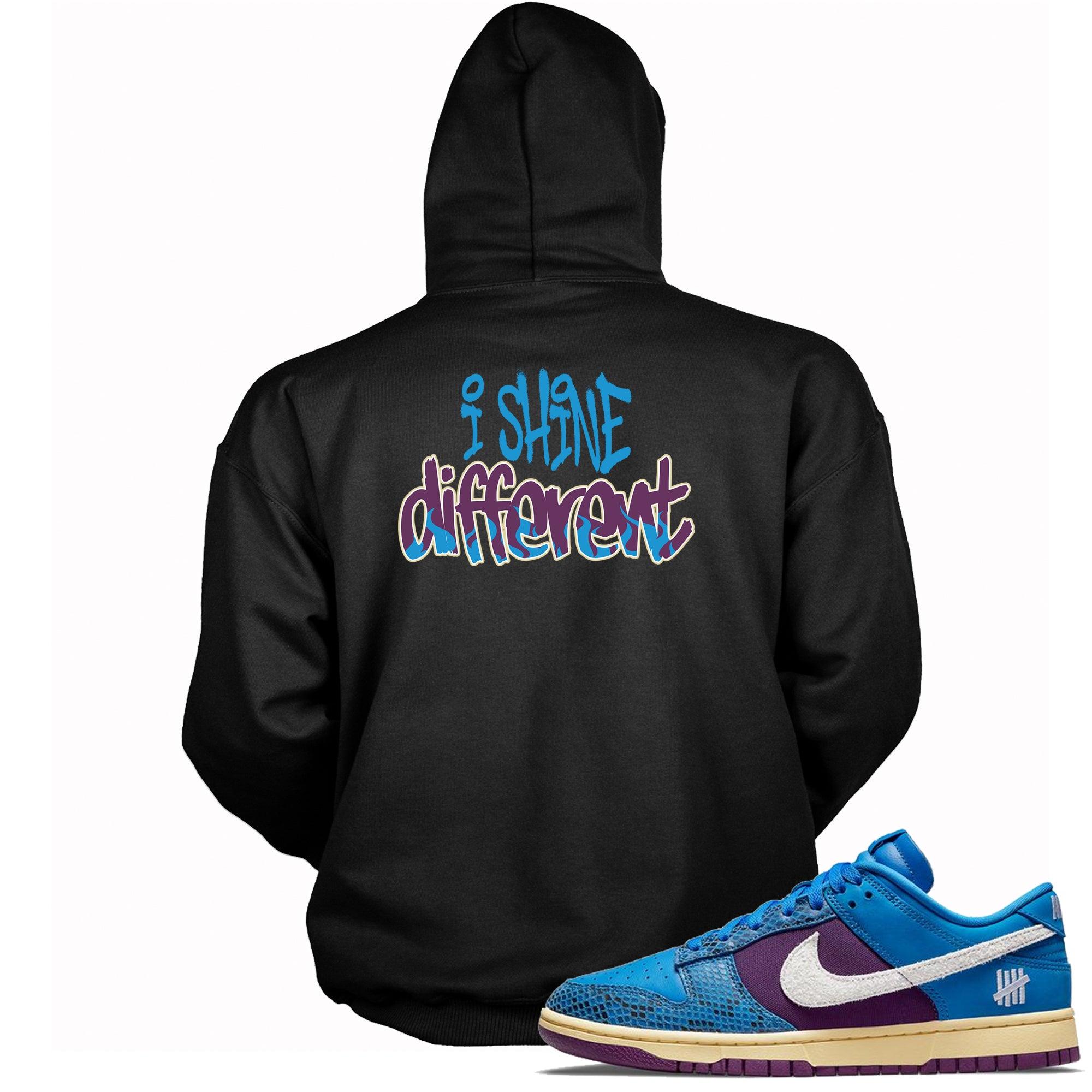 Black I Shine Different Hoodie Nike Dunks Low Undefeated 5 On It Dunk vs AF1 photo