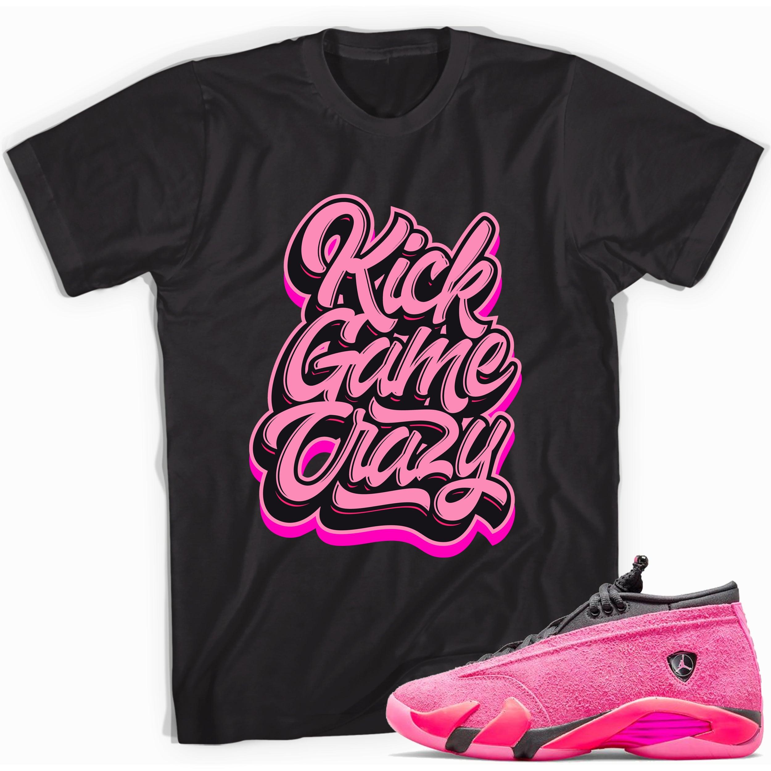 Black Kick Game Crazy Shirt AJ 14 Low Shocking Pink photo