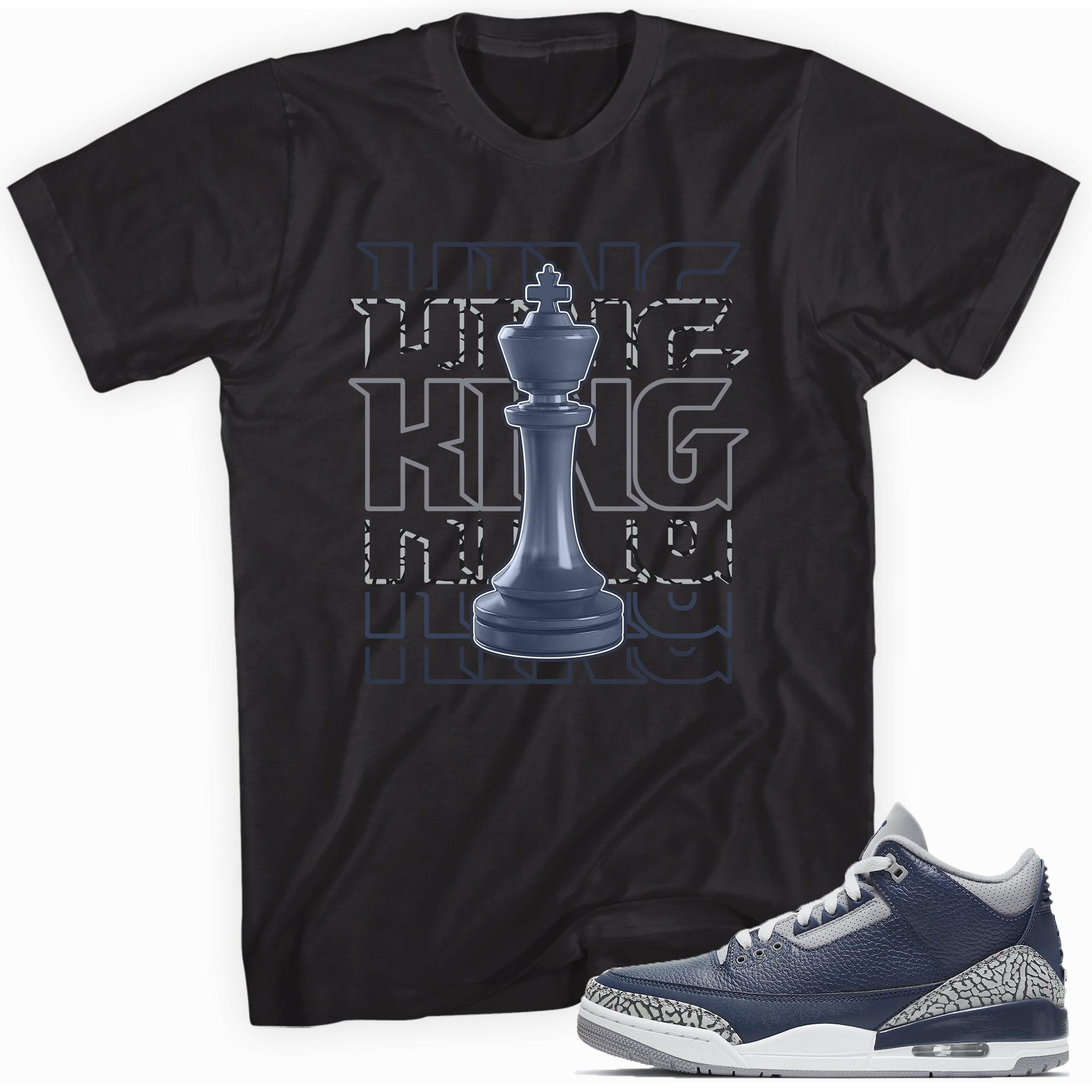 King Chess Sneaker Tee AJ 3 Midnight Navy photo