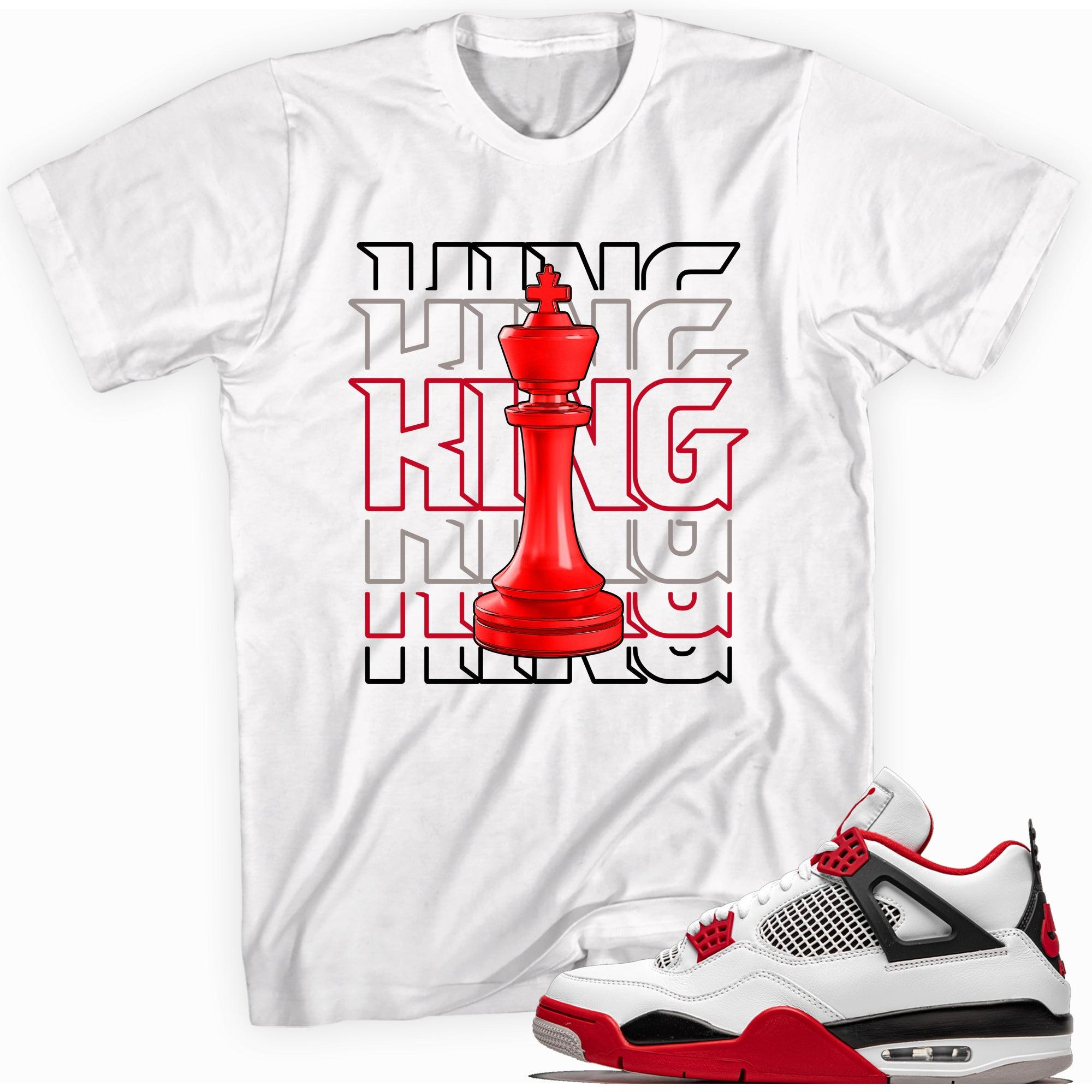 King Chess Shirt AJ 4s Fire Red photo