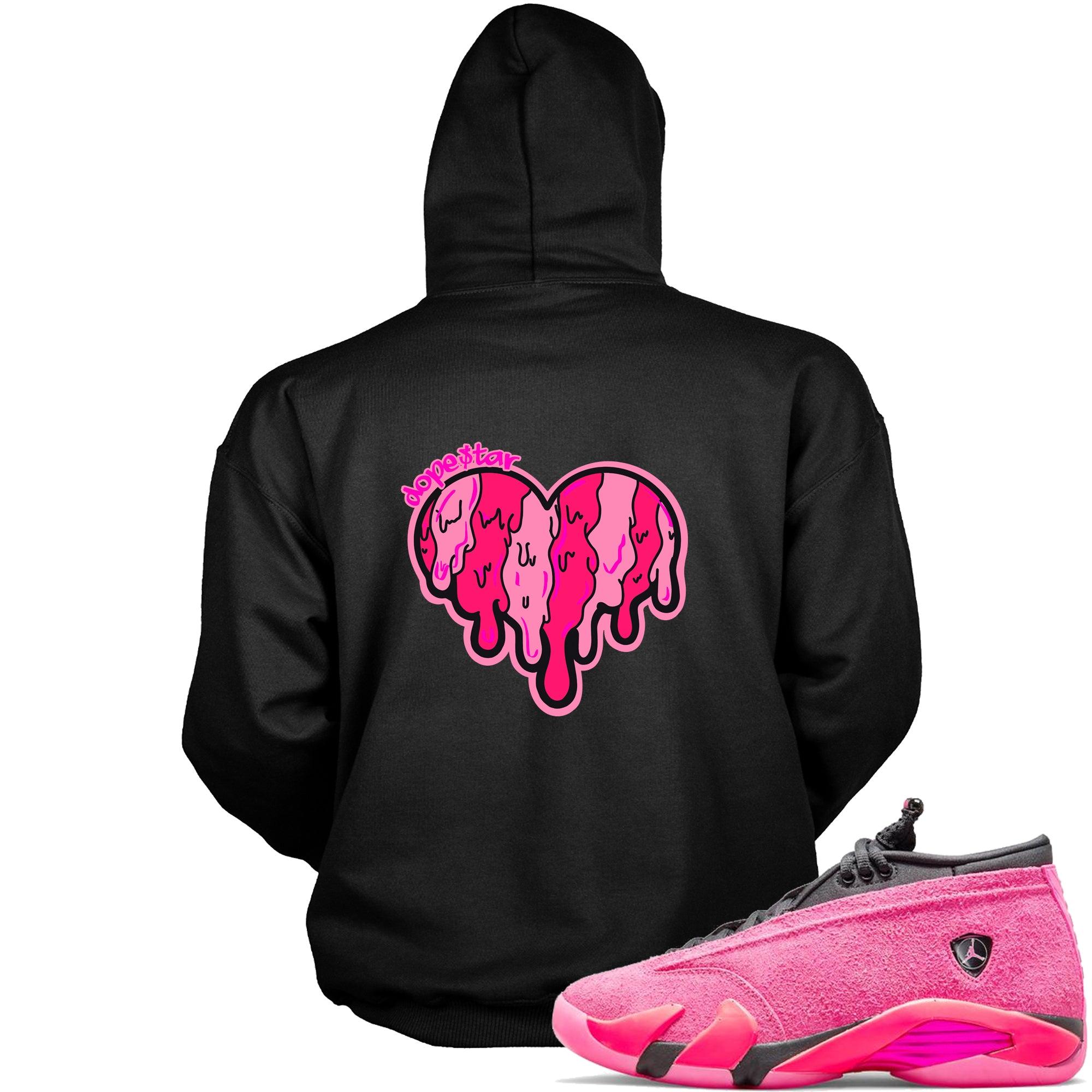 Melting Heart Sneaker Sweatshirt AJ 14s Low Shocking Pink photo
