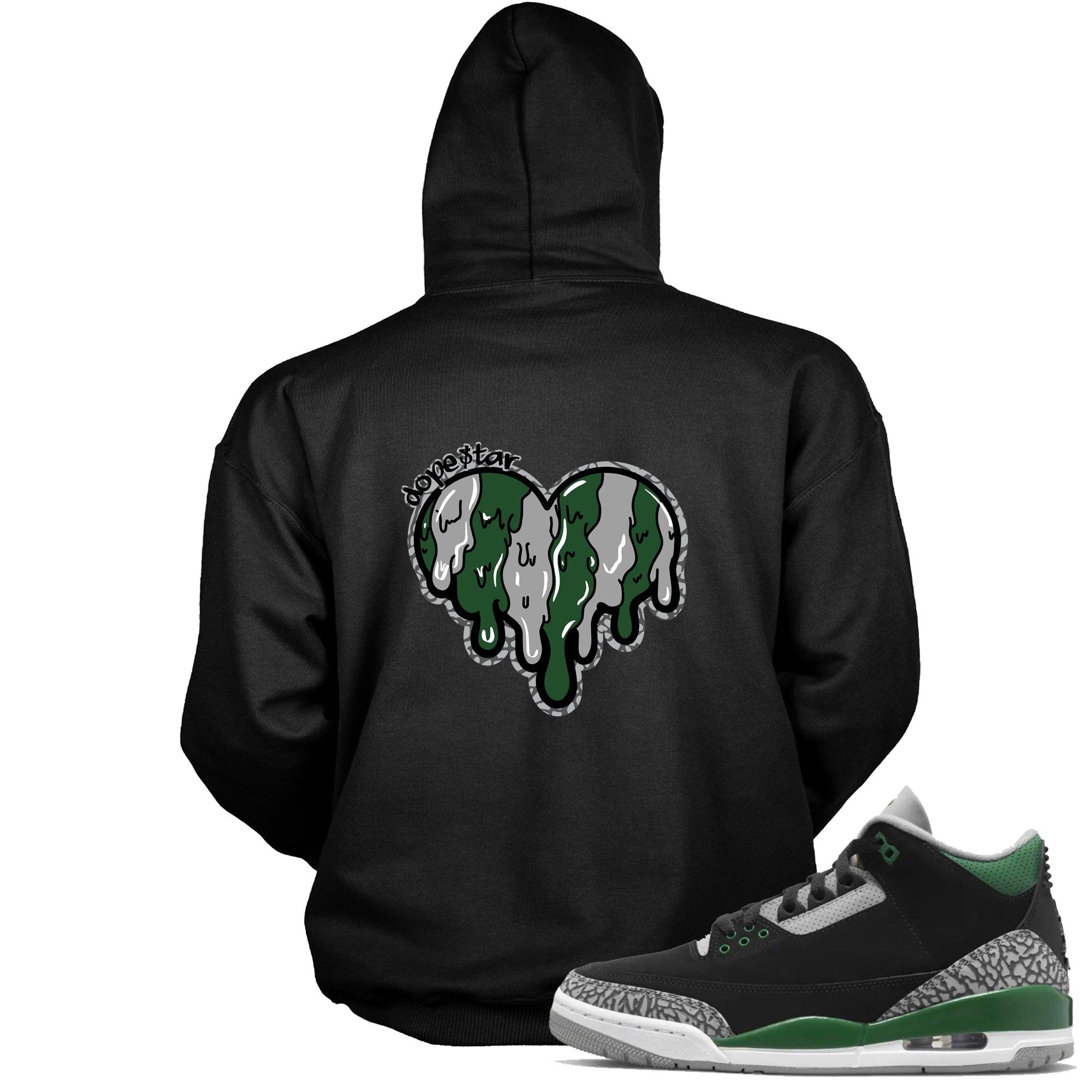 Melting Heart Hooded Sneaker Sweatshirt Jordan 3s Pine Green photo