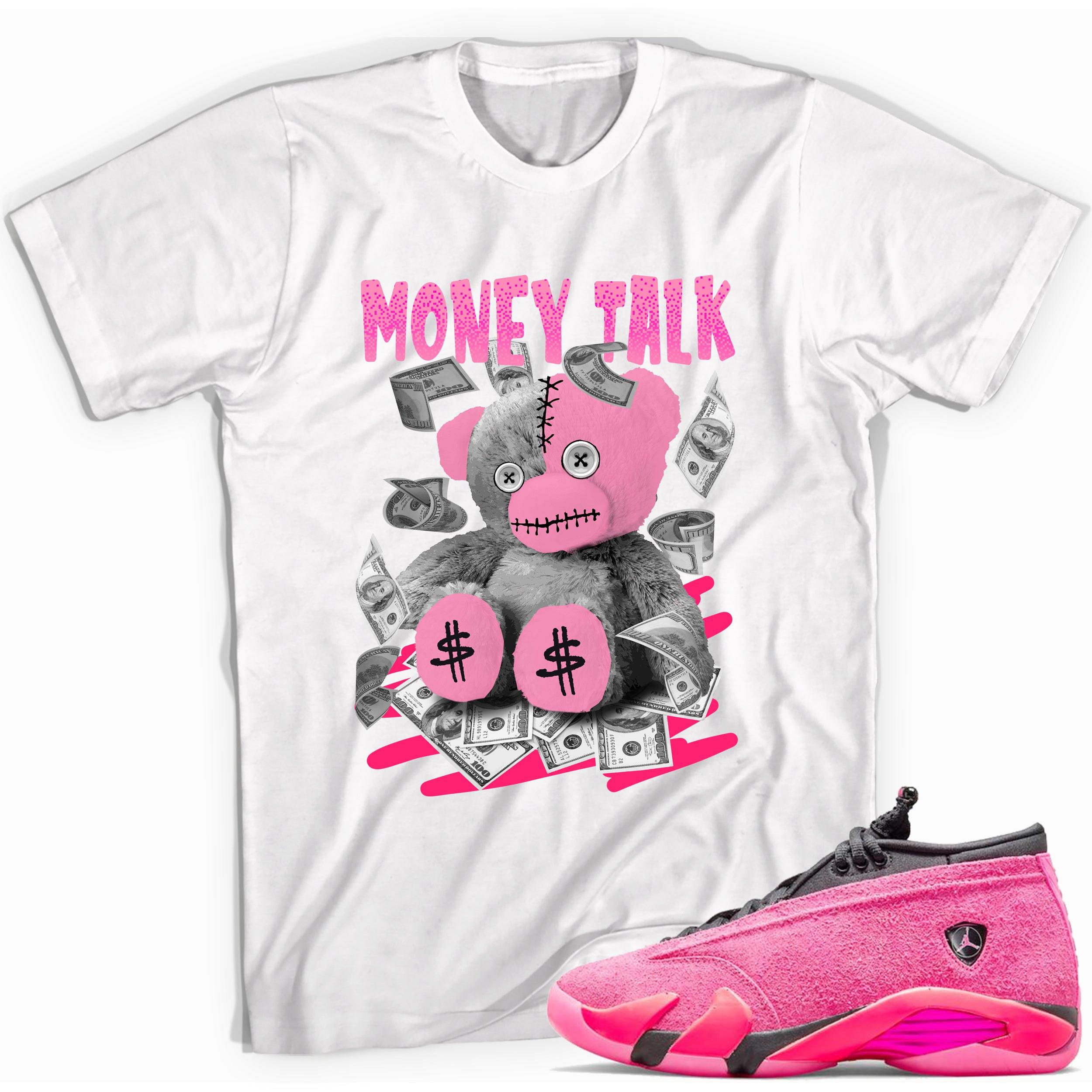  Money Talk Shirt Jordan 14s Low Shocking Pink photo