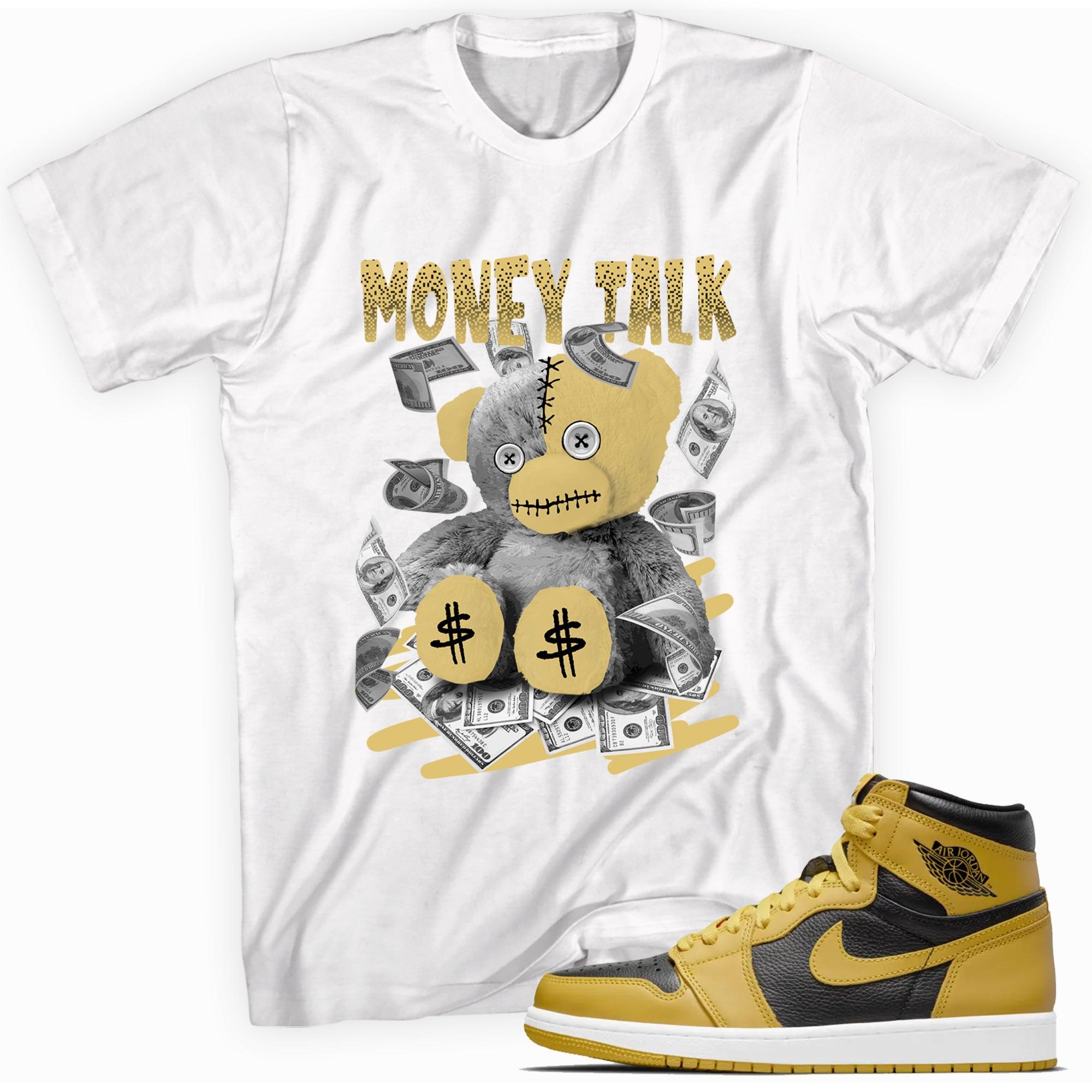 Money Talk Sneaker Tee AJ 1 Retro High Pollen phot
