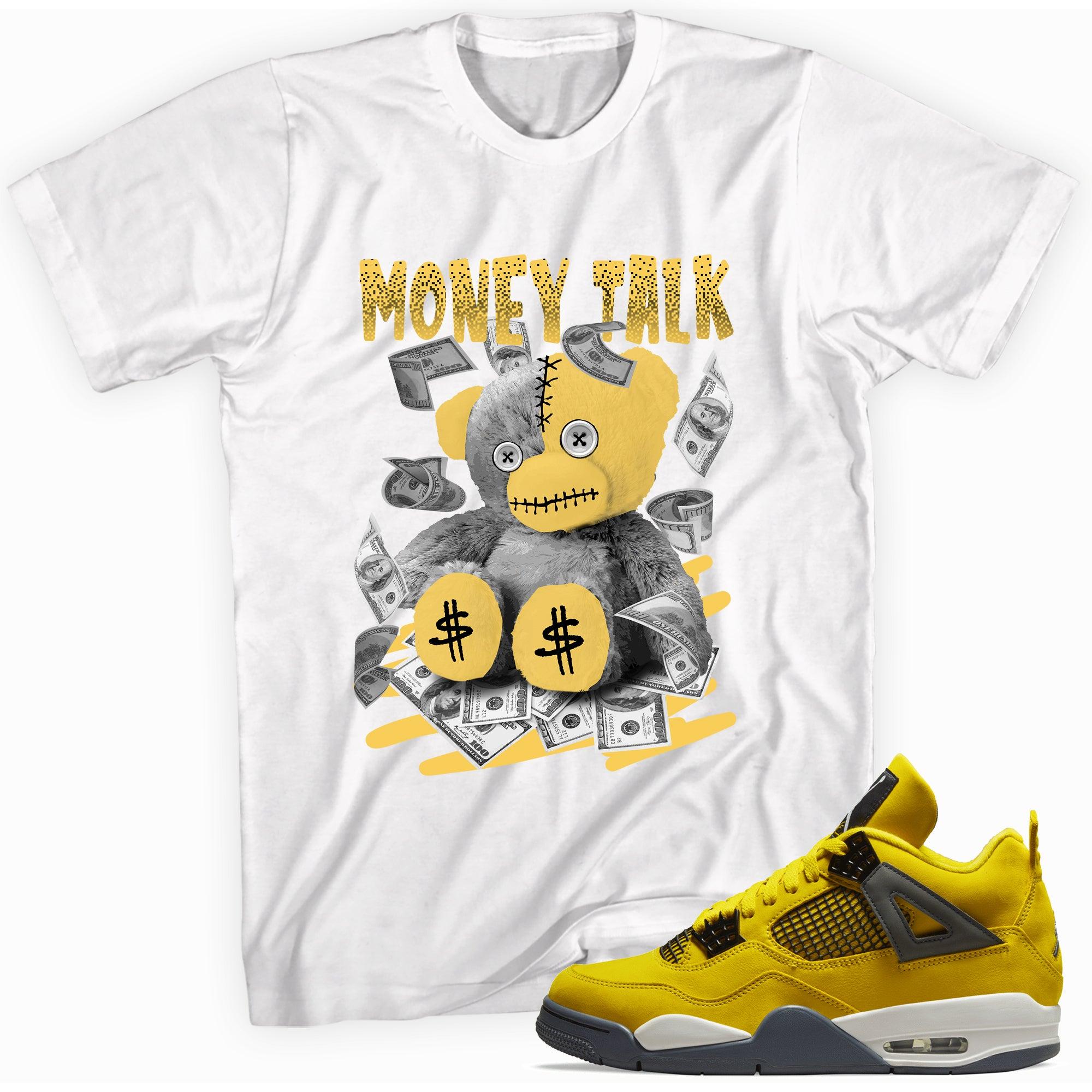 Money Talk Sneaker Tee AJ 4 Retro Lightning 2021 photo