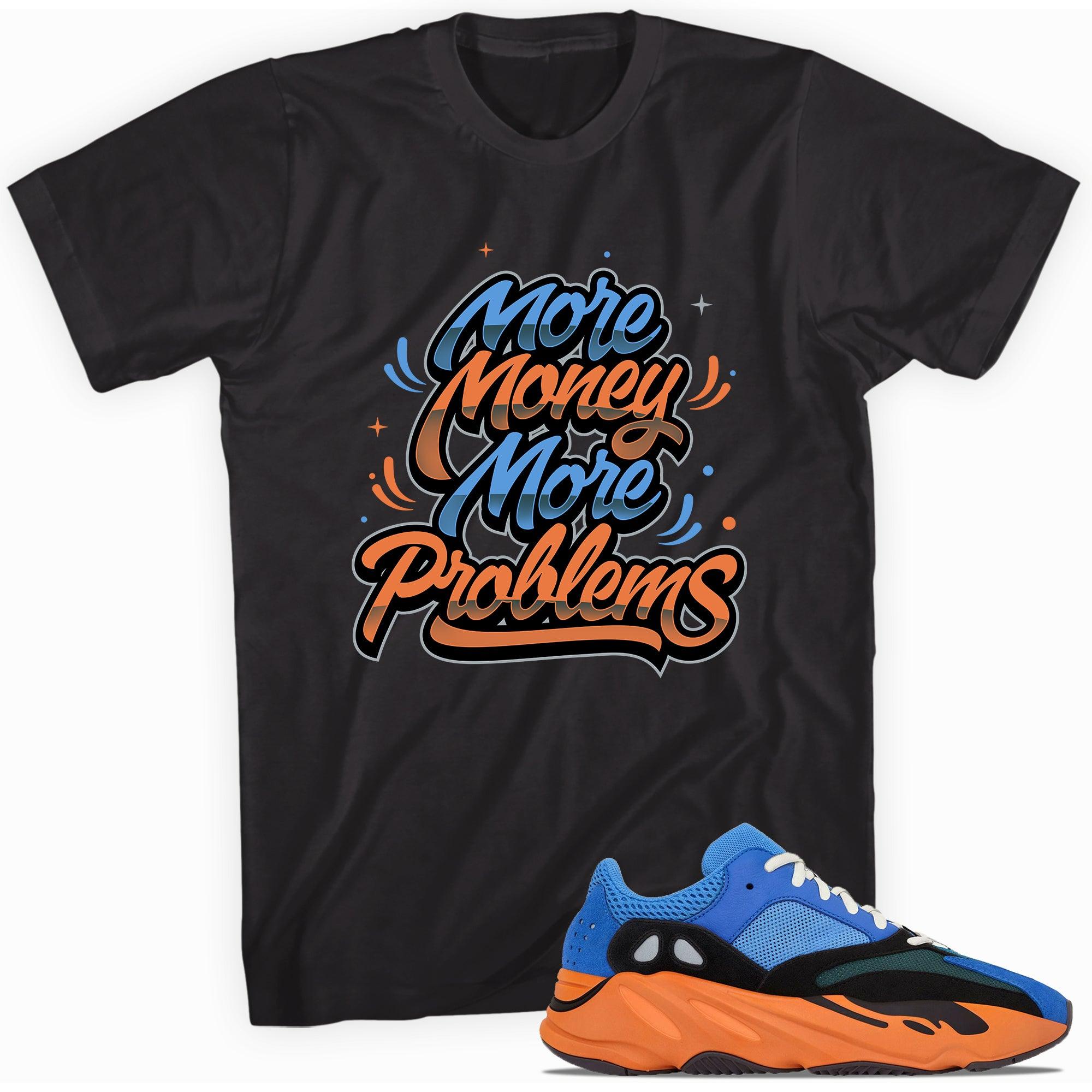 Black More Money More Problems Shirt Yeezy Boost 700 Bright Blue photo