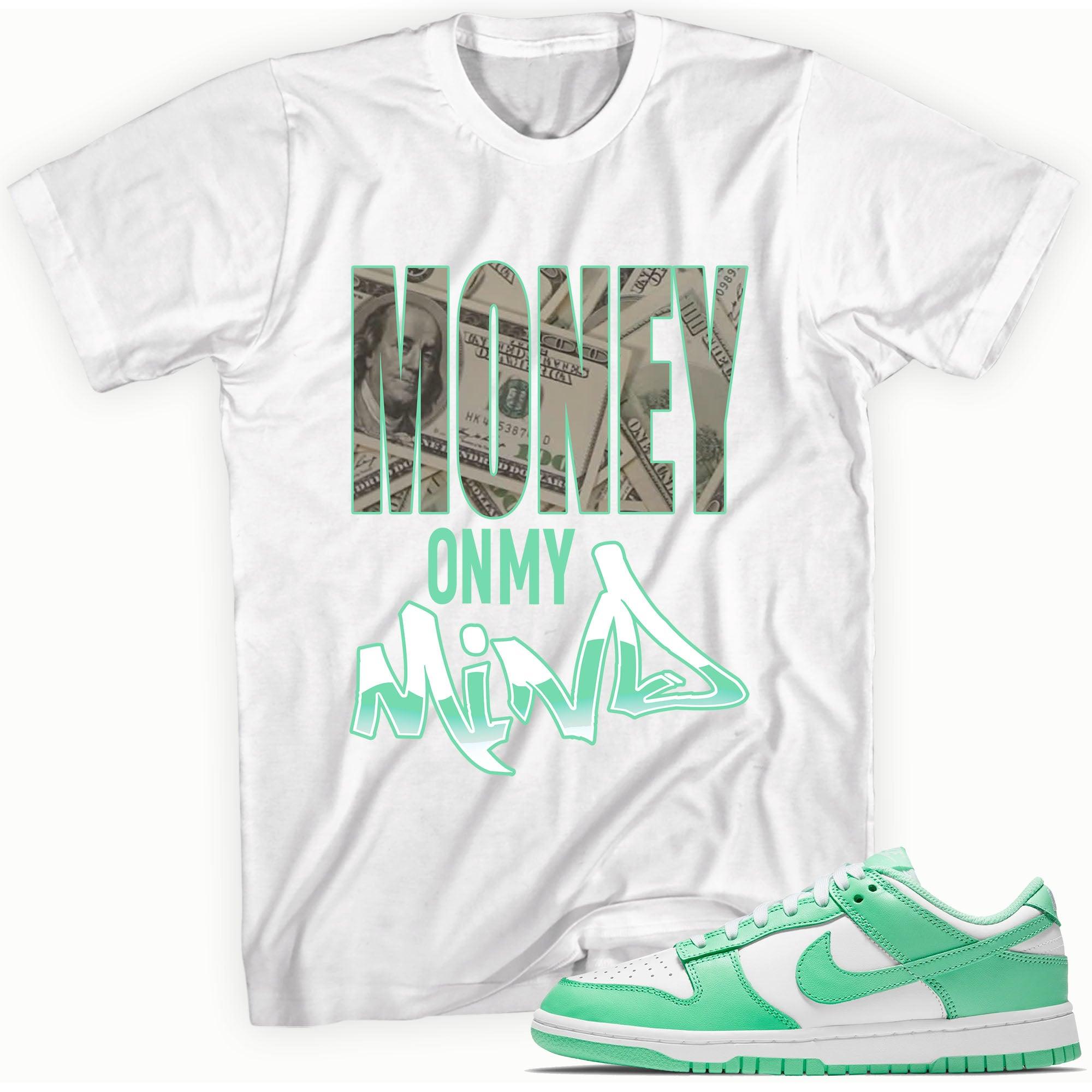 Money On My Mind Sneaker Tee Dunk Low Green Glow photo