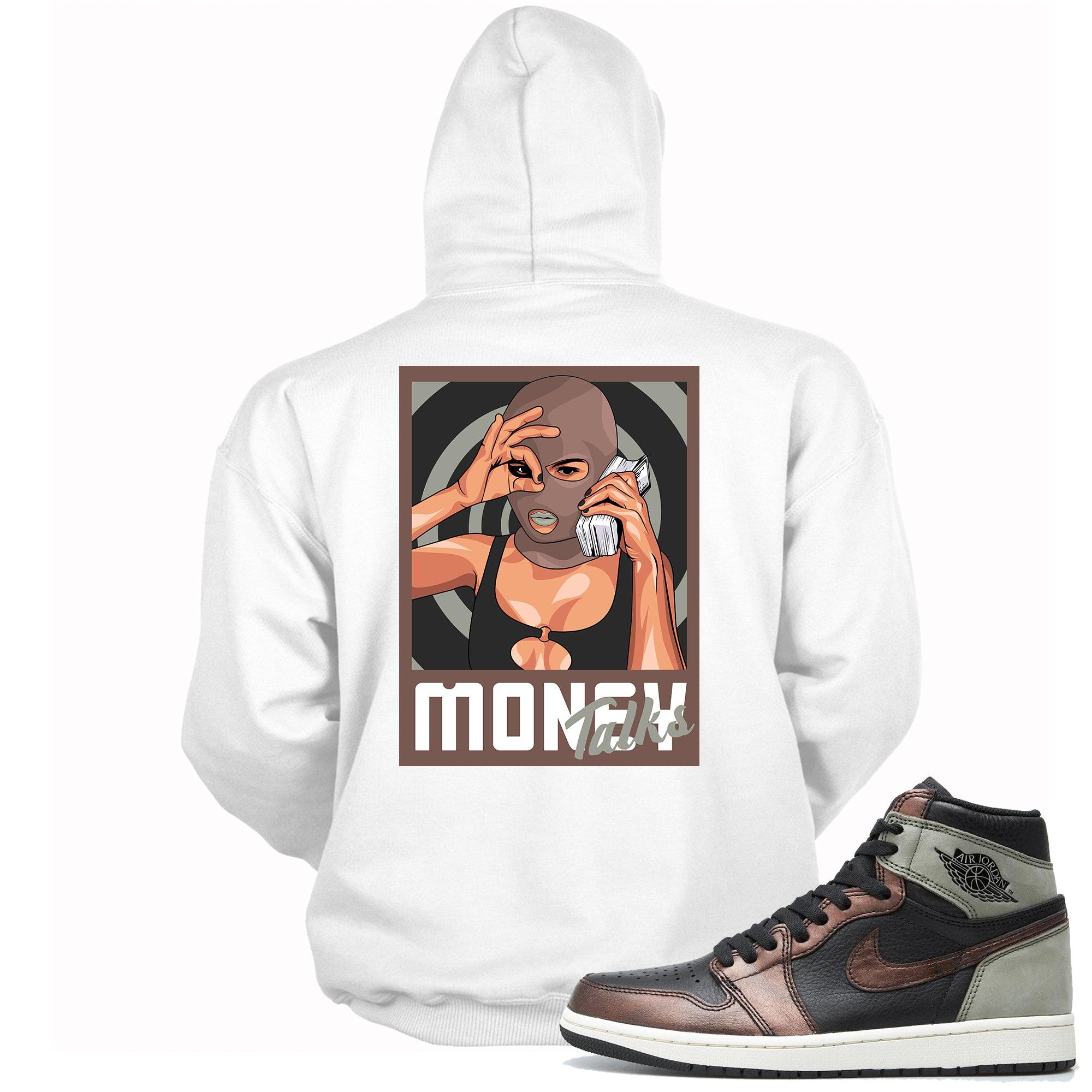 Money Talks Hooded Sneaker Sweatshirt AJ 1s Patina photo