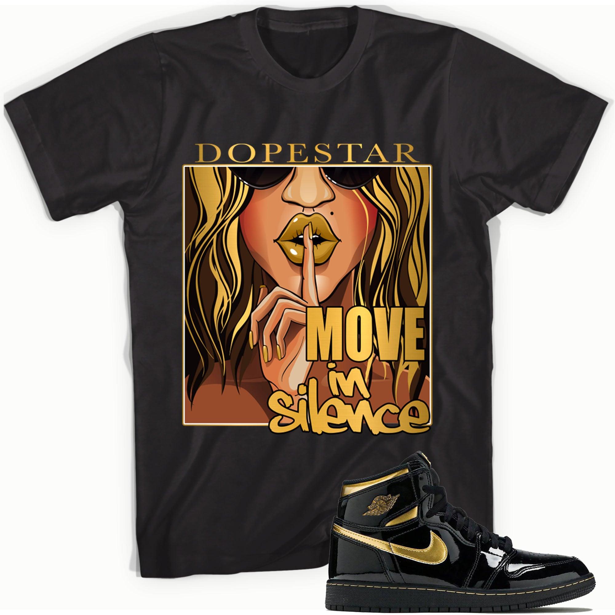 Move In Silence Shirt AJ 1 Retro High OG Black Metallic Gold photo