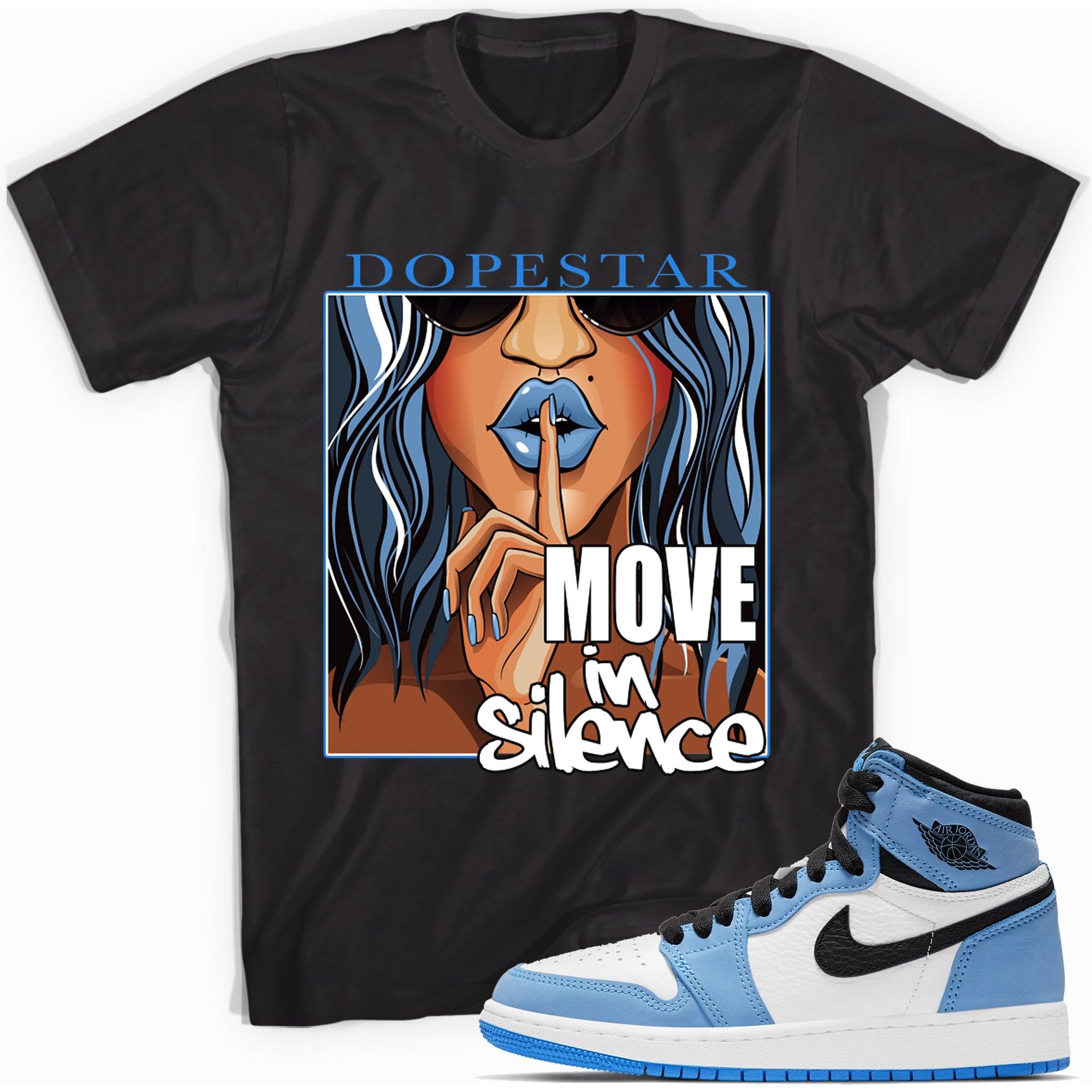 Move In Silence Shirt AJ 1 Retro High White University Blue Black photo