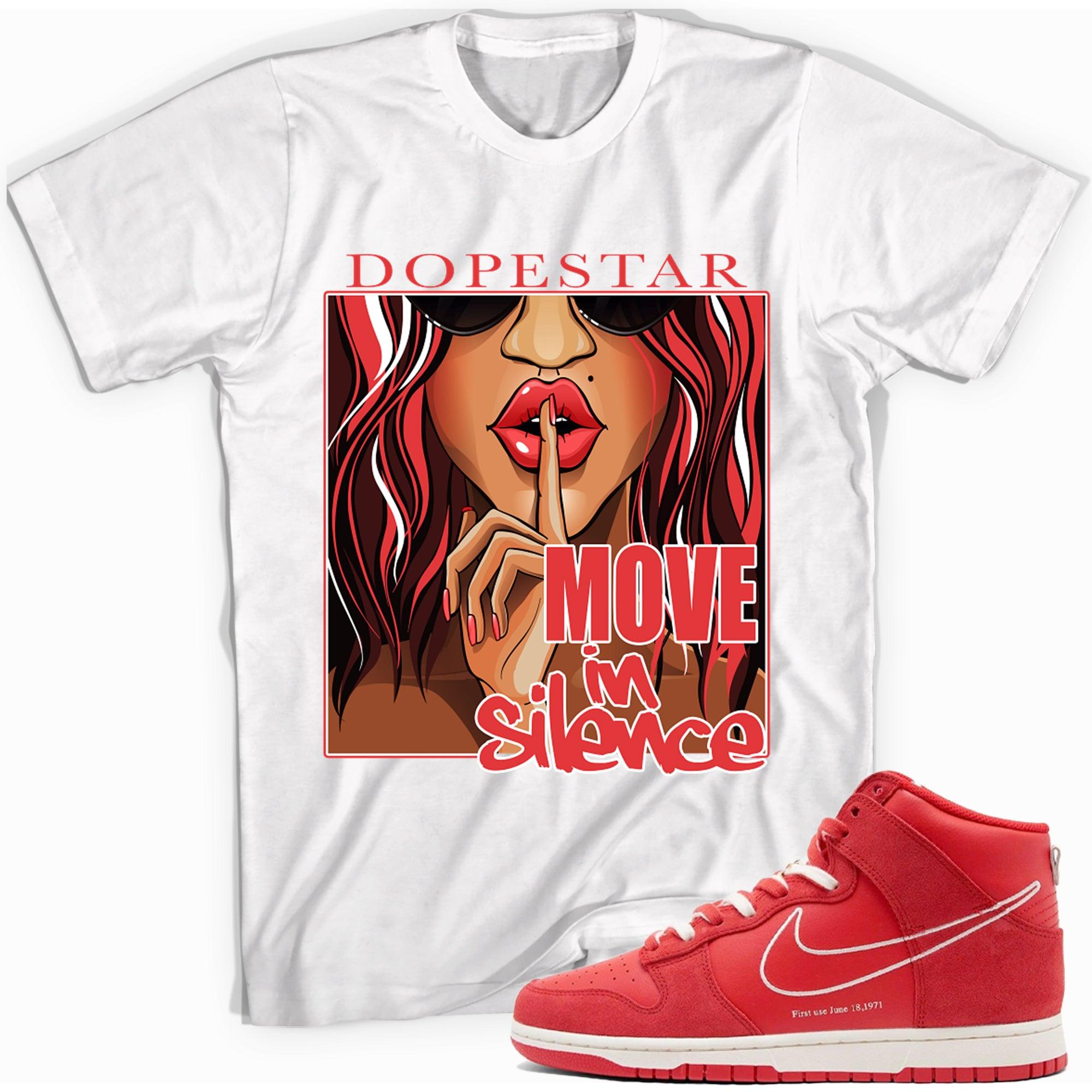 Move In Silence Shirt Nike Dunk High First Use Red photo