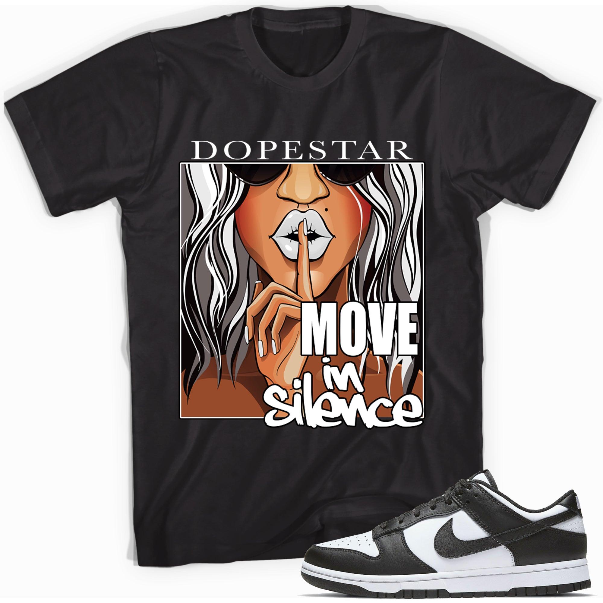 Move In Silence Sneaker T-shirt Nike Dunk Low Retro White Black photo