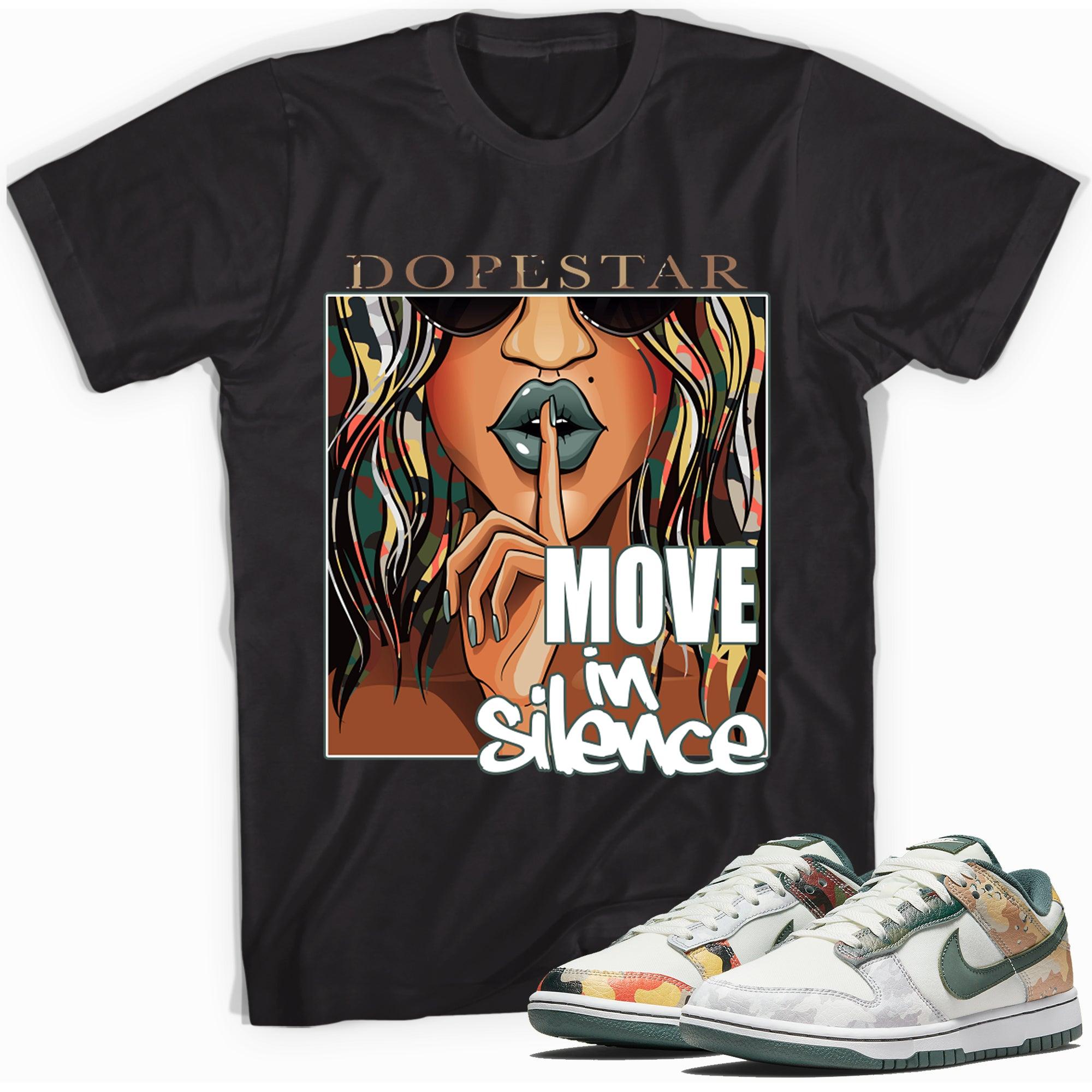 Move In Silence Shirt Nike Dunk Low Sail Multi Camo Sneakers photo