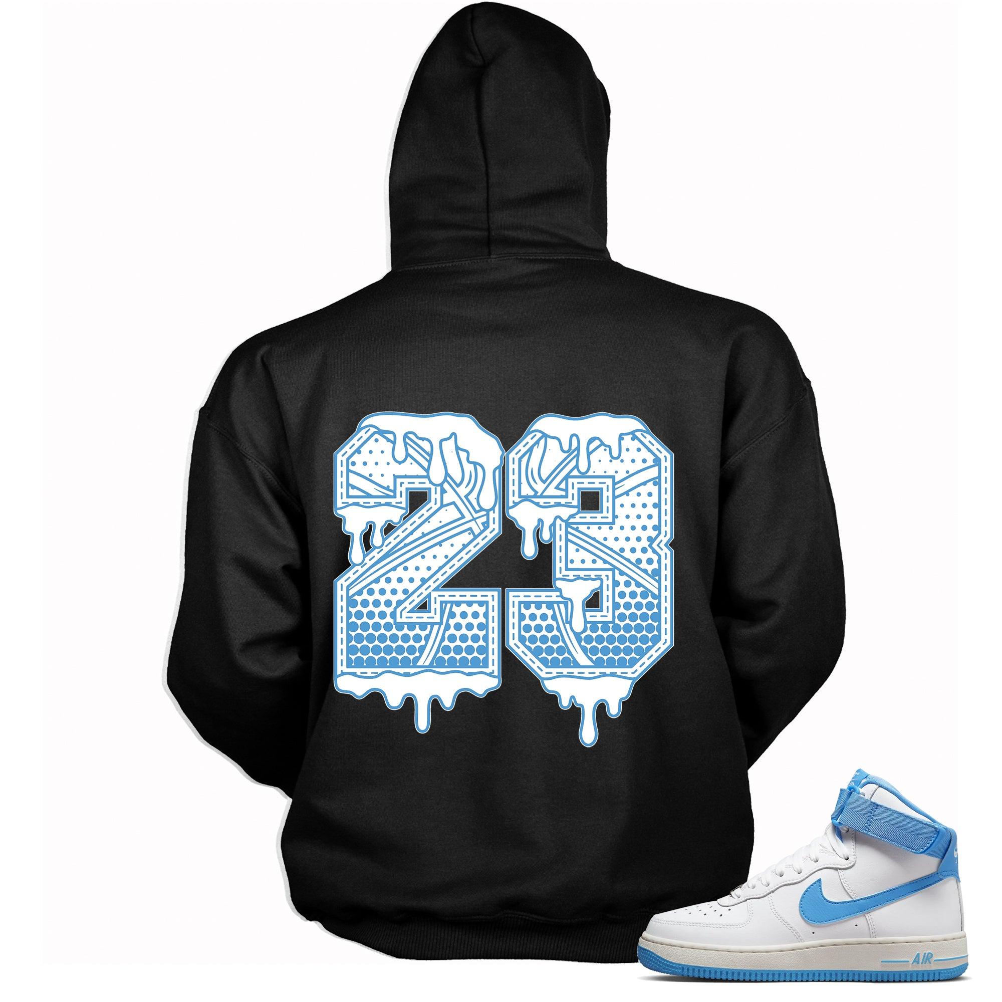 23 Ball Hoodie Nike Air Force 1 High White University Blue Sneakers photo