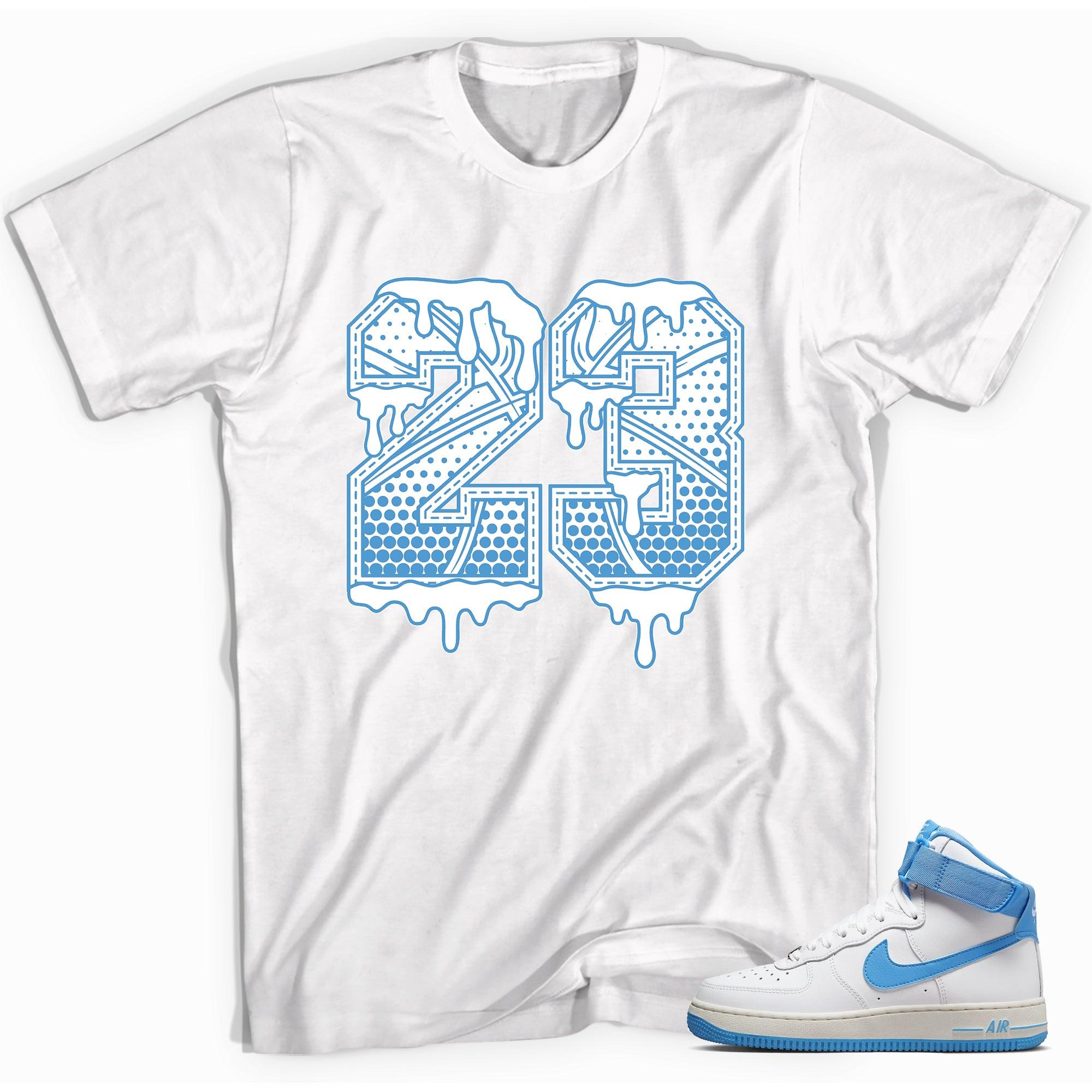 23 Ball Shirt Nike Air Force 1 High White University Blue Sneakers photo
