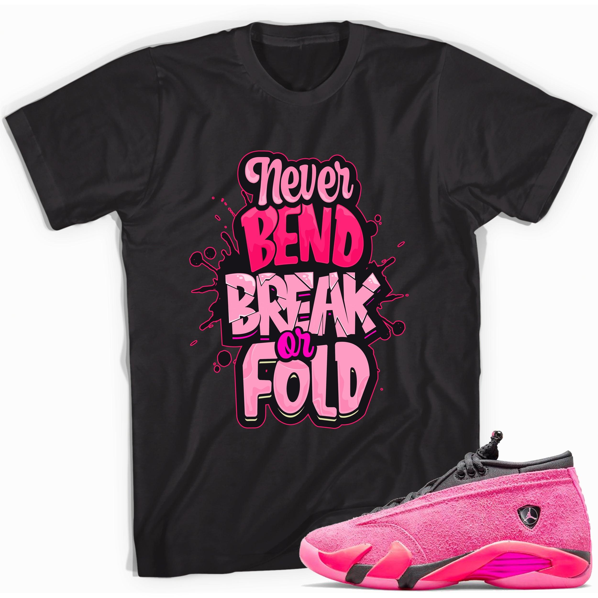 Black Never Bend Shirt AJ 14s Low Shocking Pink photo