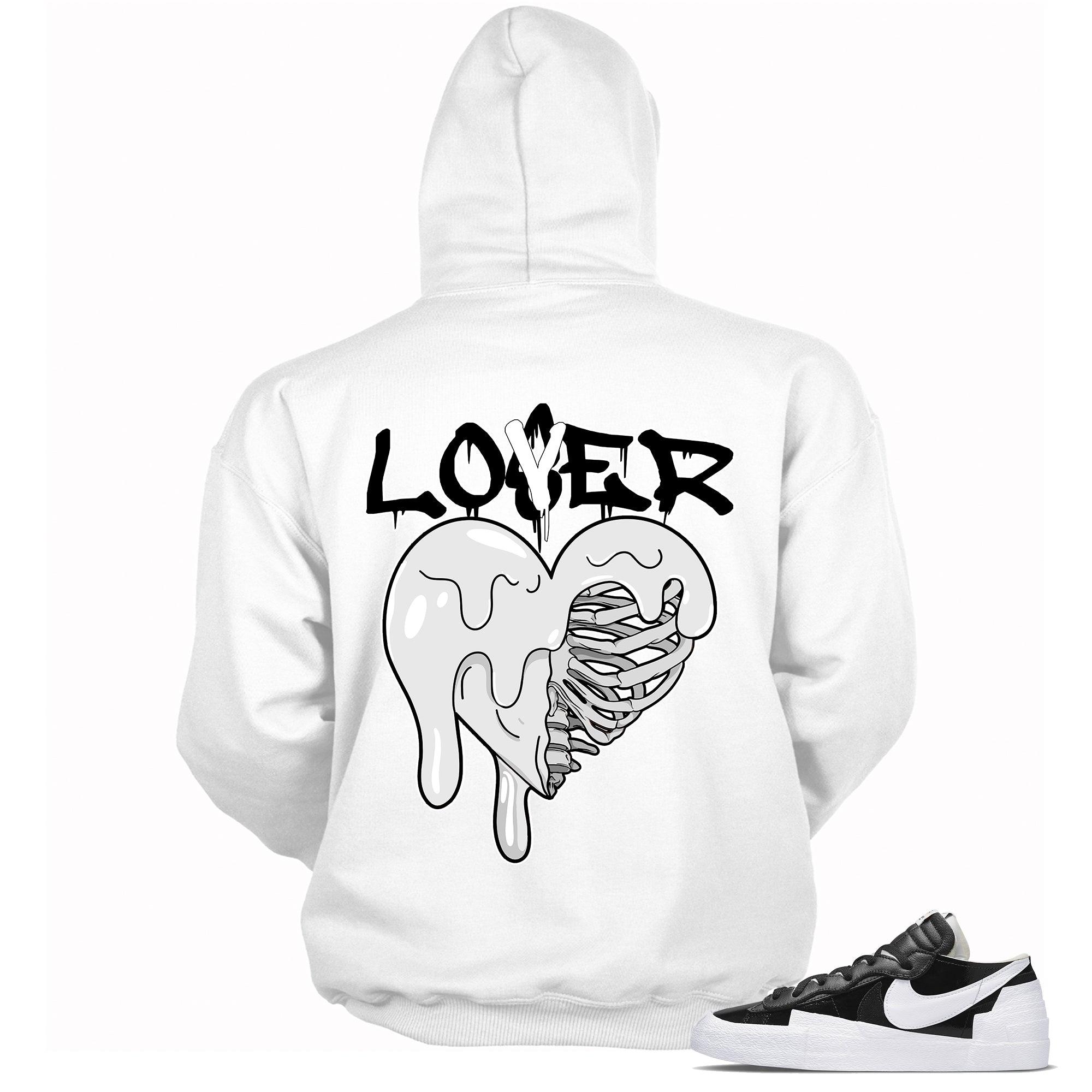 White Lover Hoodie Nike Blazer Low Sacai Black Patent Leather photo
