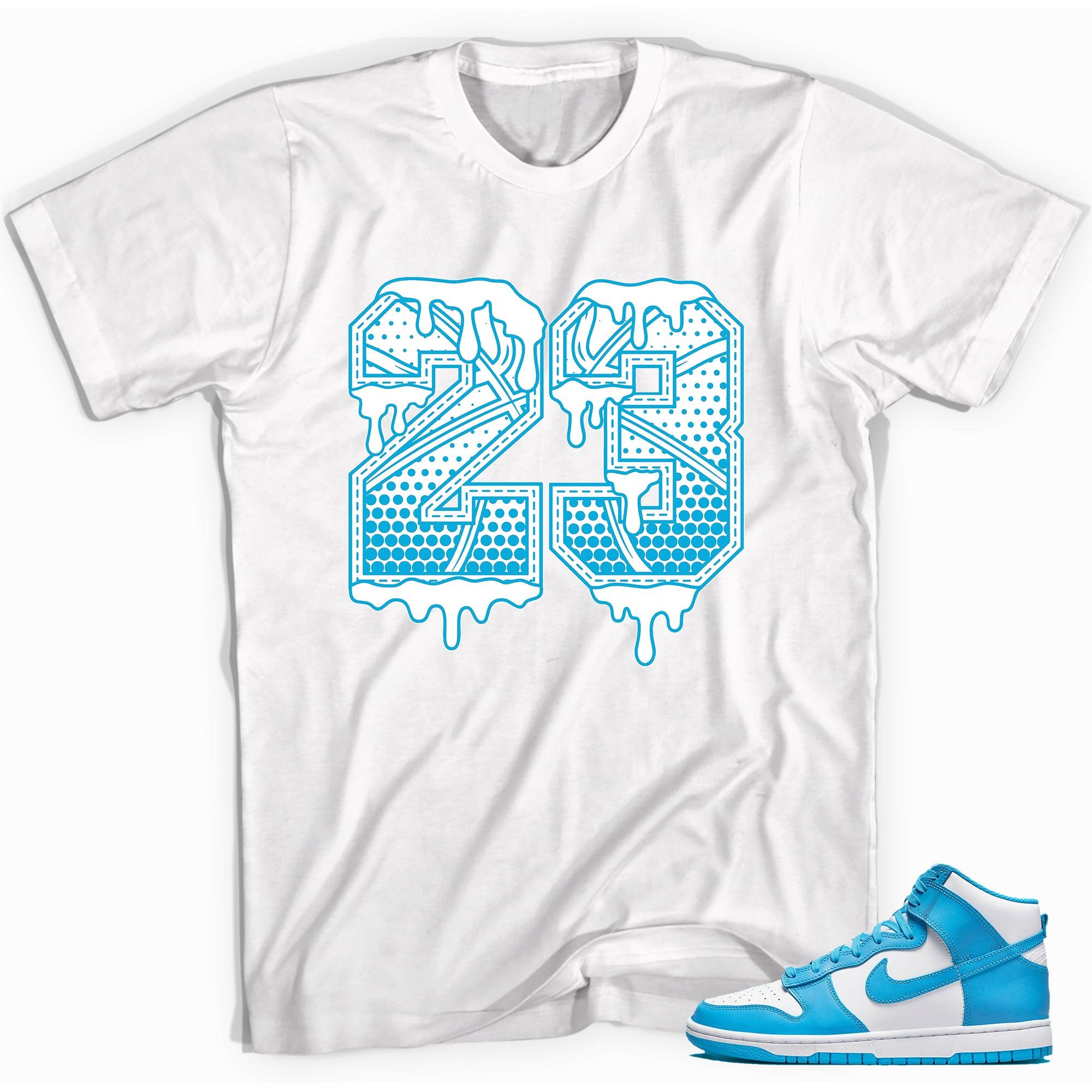 Number 23 Ball Shirt Nike Dunk High Retro Laser Blue photo