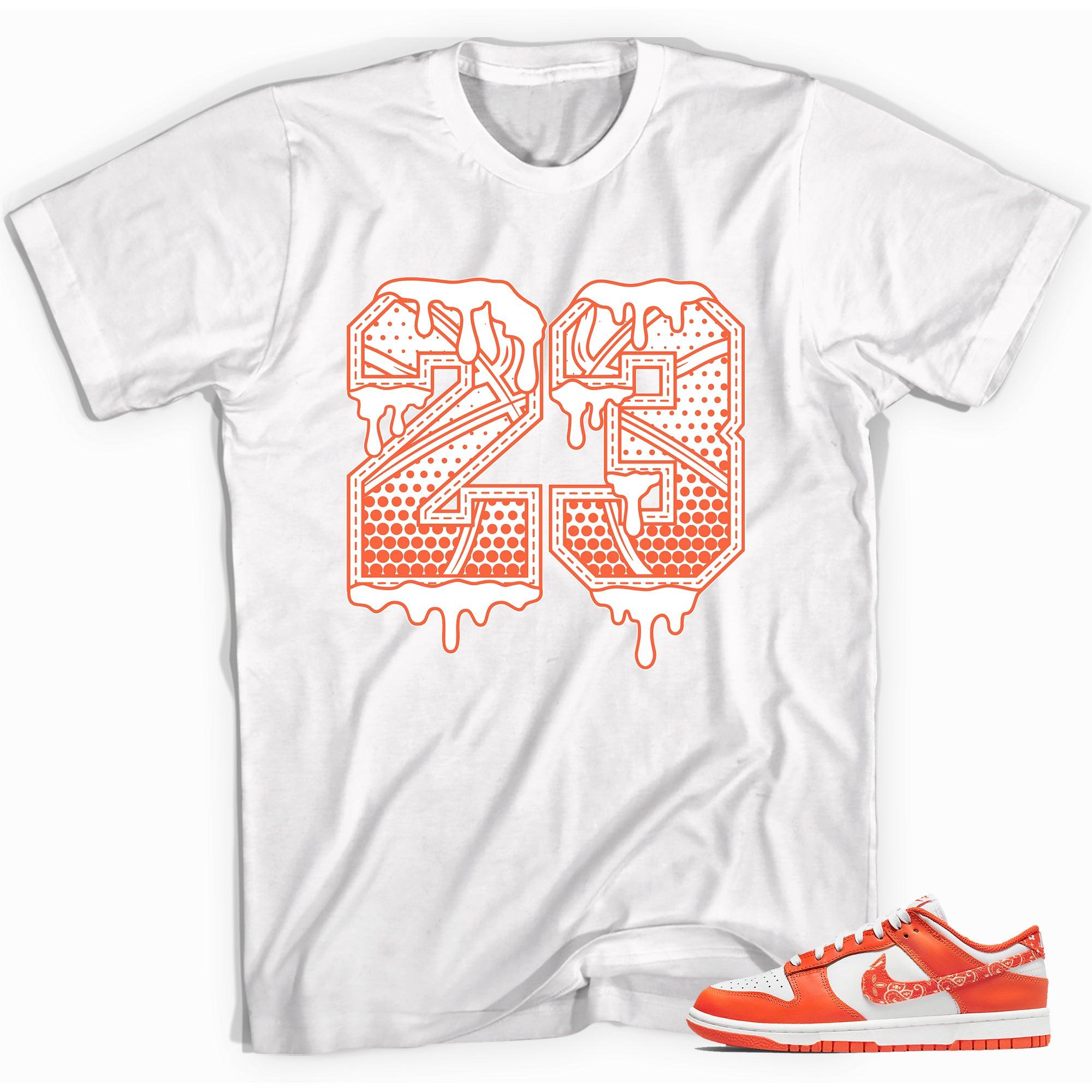 Number 23 Ball Shirt Nike Dunk Low Essential Paisley Pack Orange photo