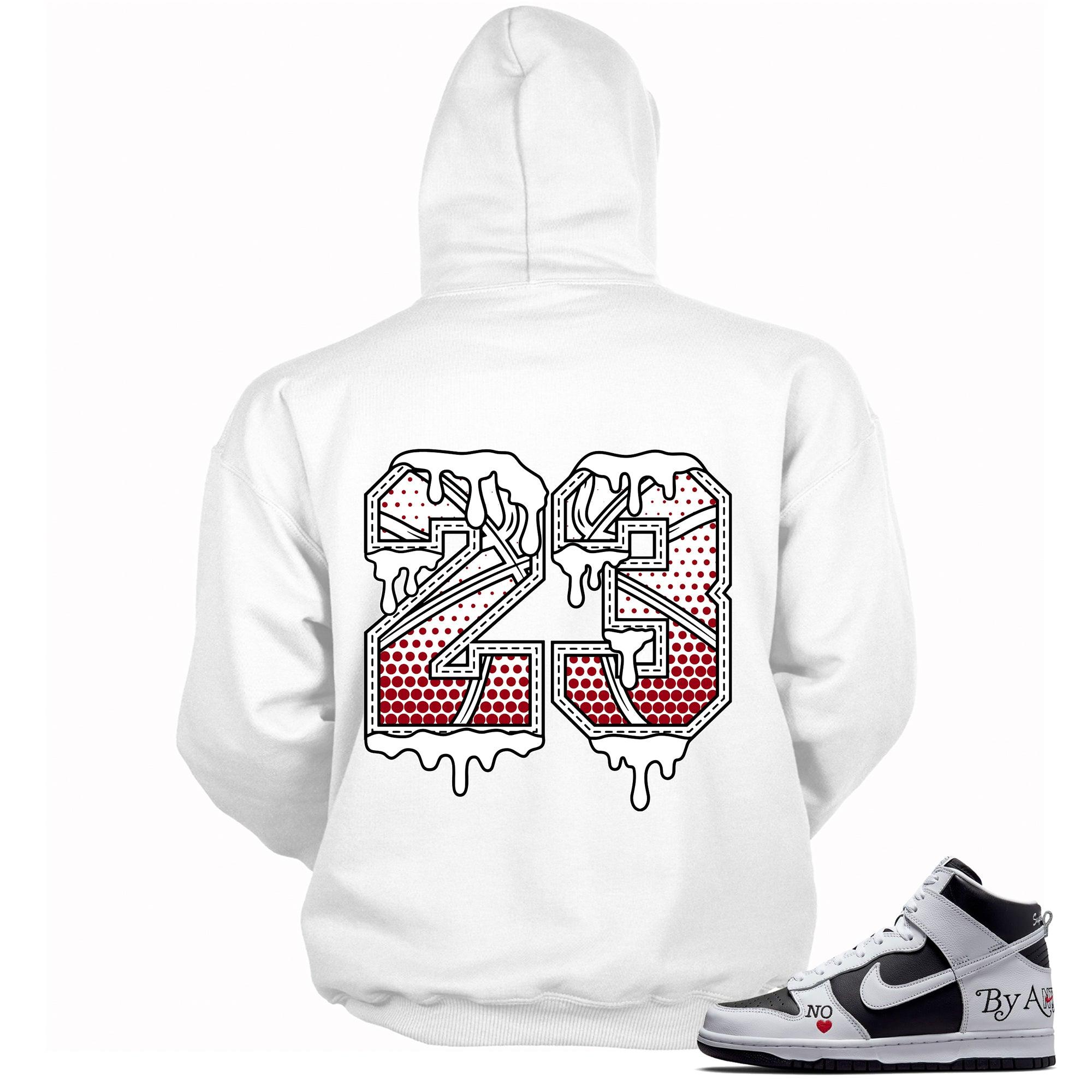 White 23 Sneaker Hoodie Nike SB Dunk High Supreme By Any Means Black photo