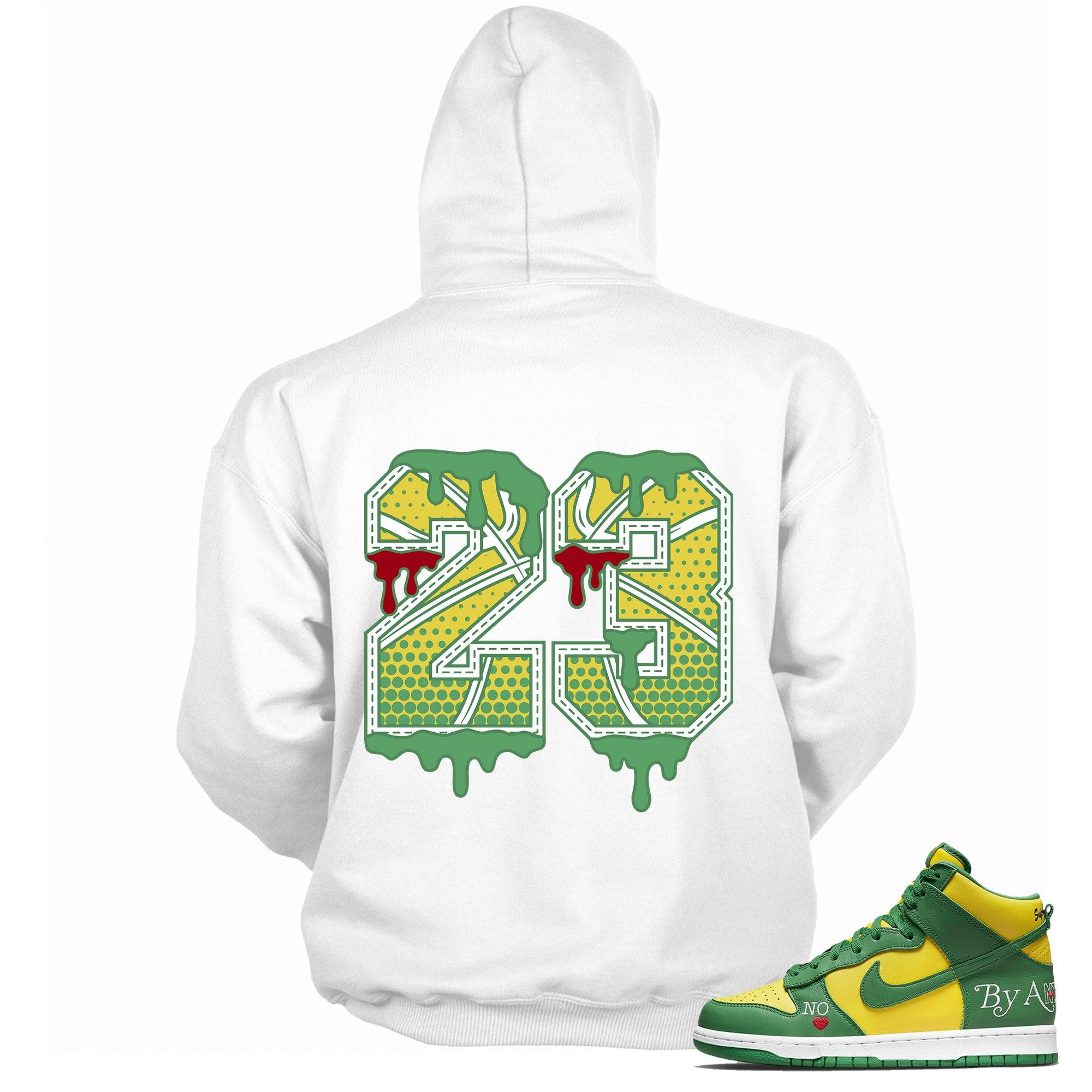 White 23 Drip Hoodie Nike SB Dunk High Supreme By Any Means Brazil photo