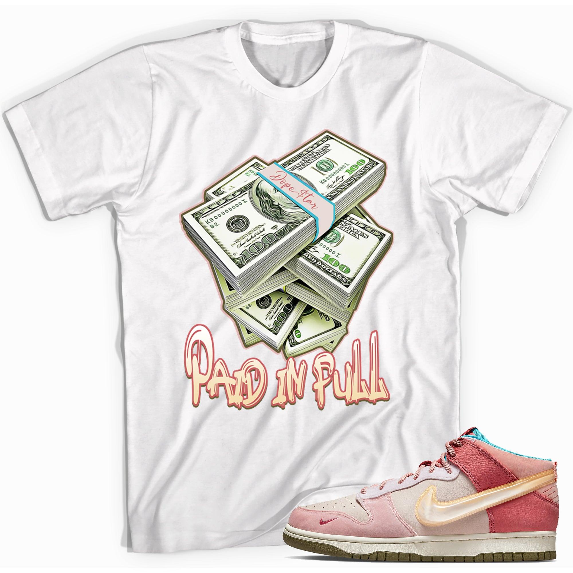 Paid In Full Shirt Dunks Mid Social Status Free Lunch Strawberry Milk photo